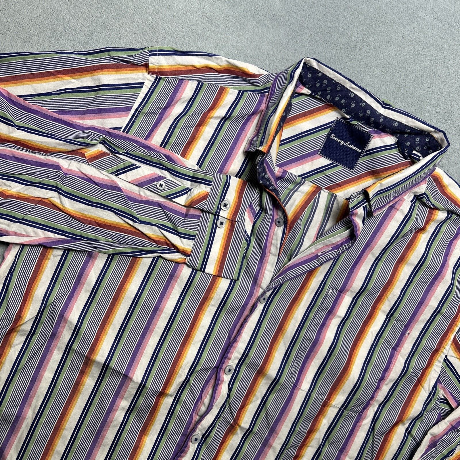 Tommy Bahama Tommy Bahama Retro Stripe Button Up Shirt Men XL Long Sleeve Size US XL / EU 56 / 4 - 1 Thumbnail