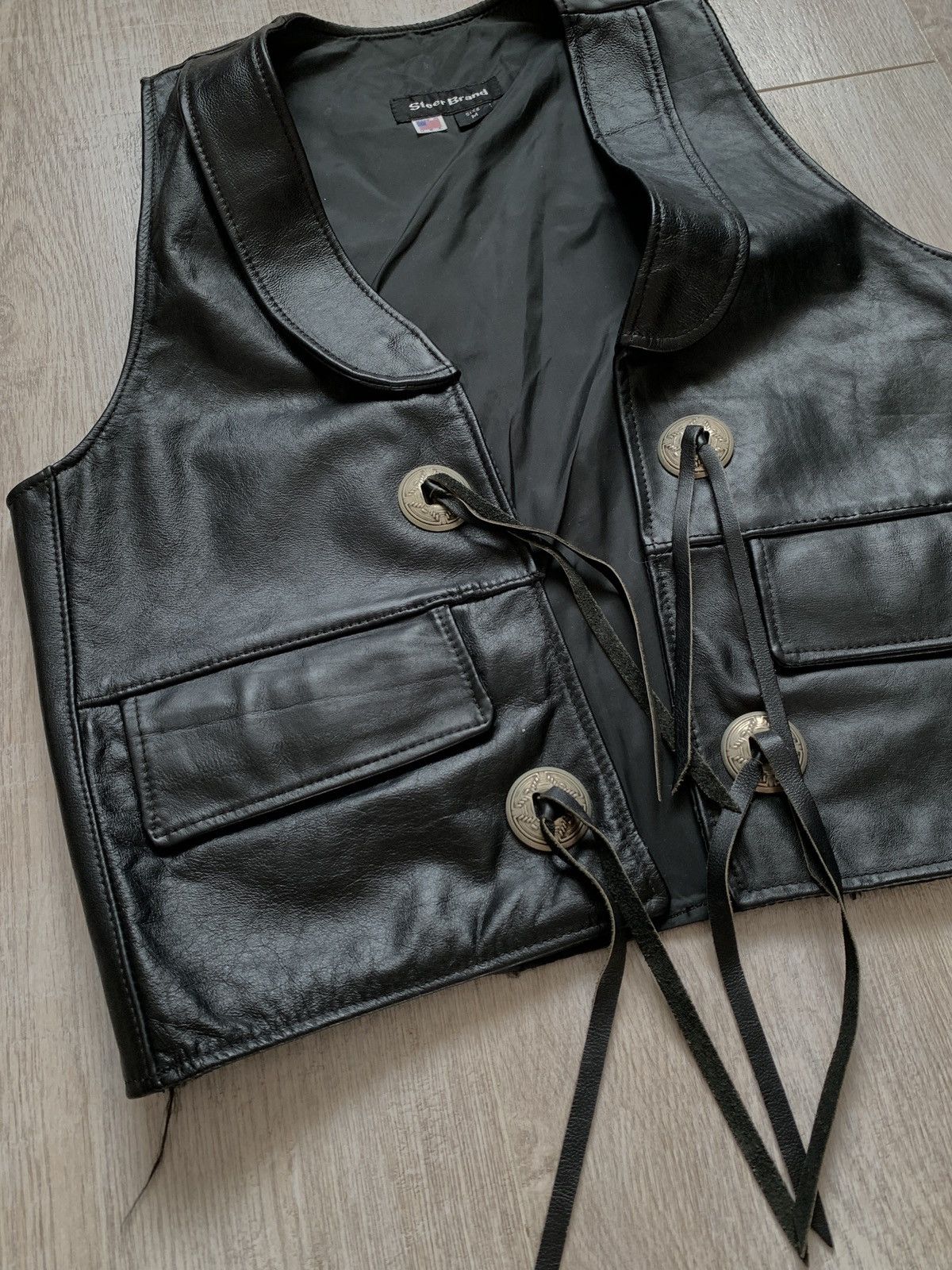 Japanese Brand 90s boxy fit leather vest Steer Brand USA Size US M / EU 48-50 / 2 - 2 Thumbnail