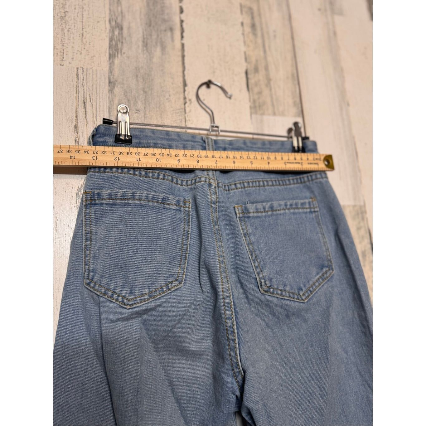 Shein Shein XS High Rise Blue Skinny Jeans Distressed Knee Stretch Size 25" / US 0 / IT 36 - 6 Thumbnail