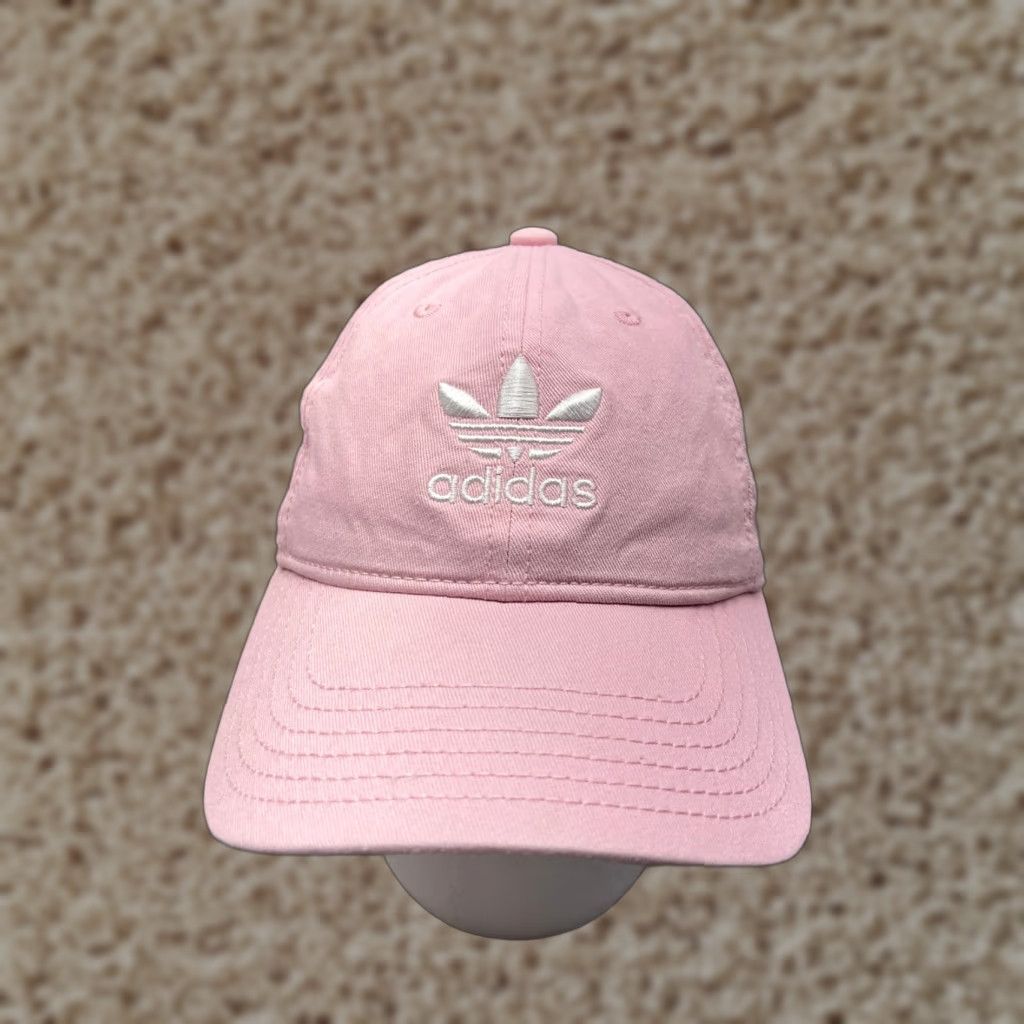 Adidas Adidas Baseball Cap Hat Adult One Size Pink Embroidered 3 Stripes Cotton Sports Outdoor Size ONE SIZE - 1 Thumbnail