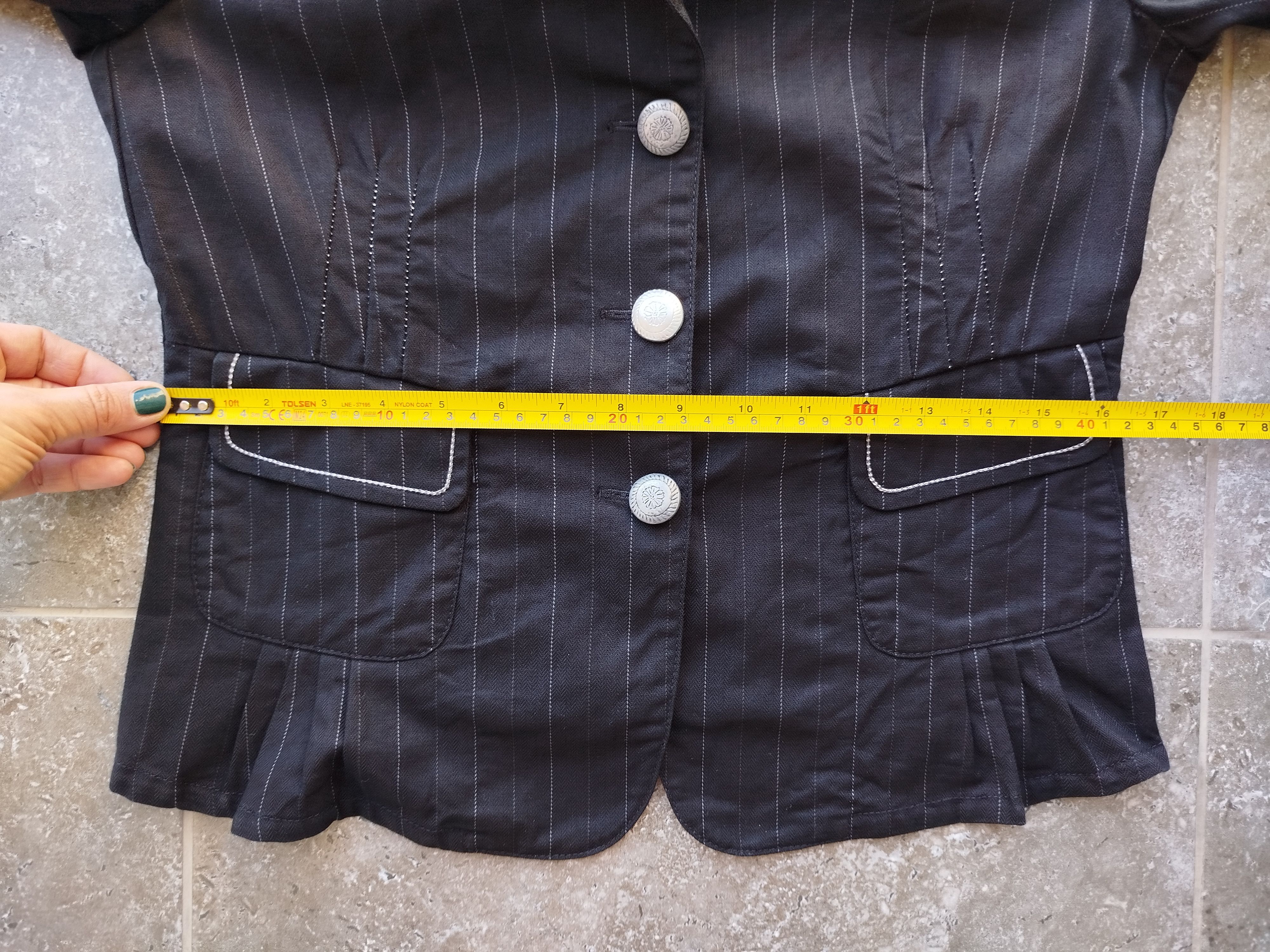 Marithe + Francois Girbaud Blazer Jacket Striped Pockets Cotton Italy Vintage 00s Size S / US 4 / IT 40 - 12 Thumbnail