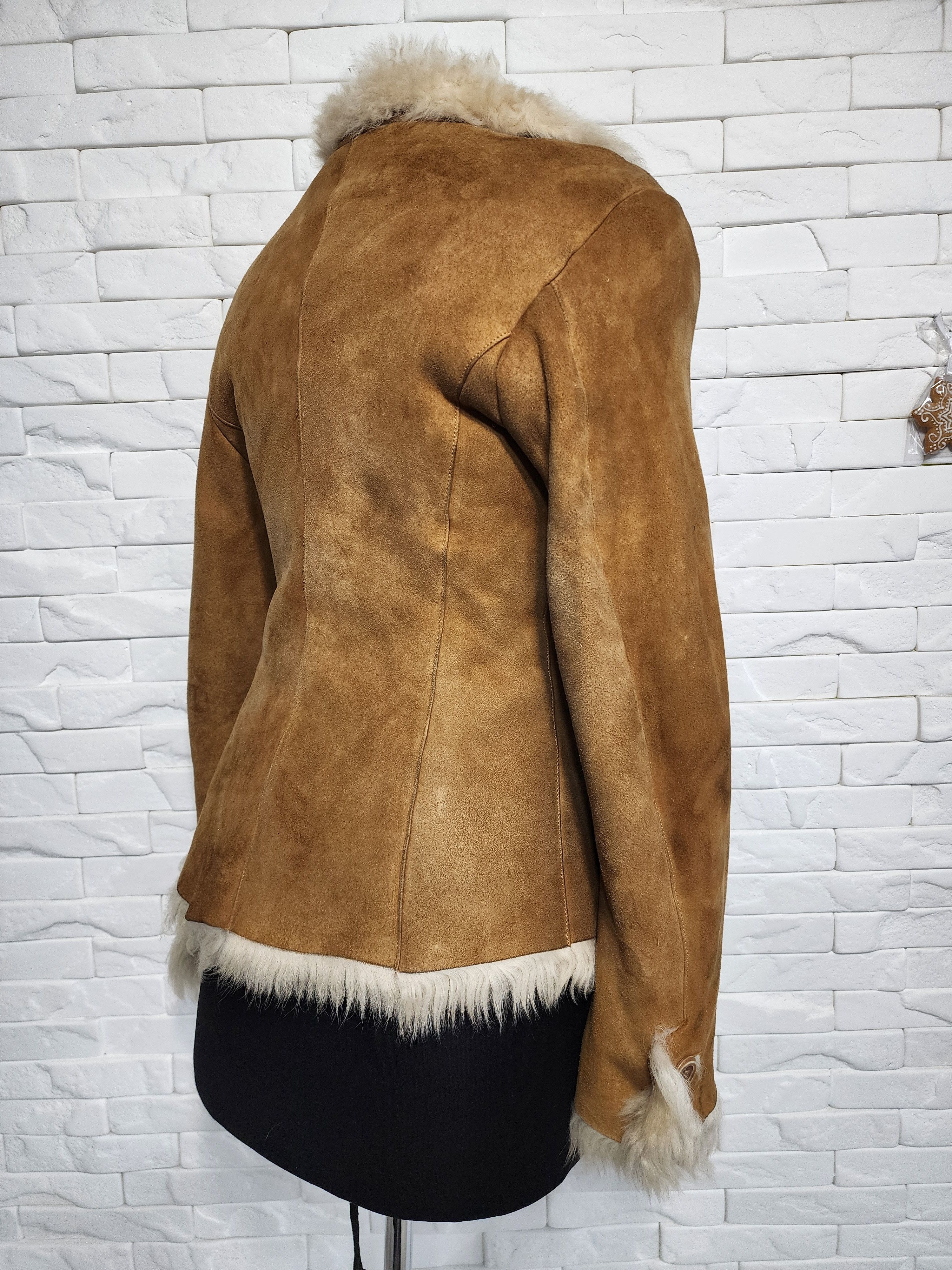 Furla Brown Sheepskin Coat: Women's Leather Weave Winter Coat Size M / US 6-8 / IT 42-44 - 6 Thumbnail