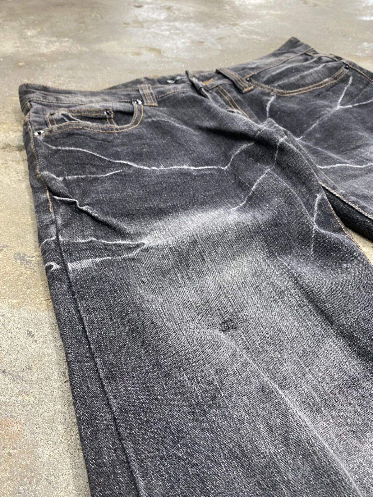 Japanese Brand Root three side laced jeans wash Size US 34 / EU 50 - 6 Thumbnail