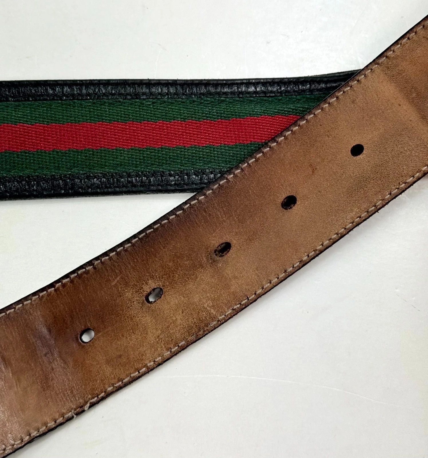 Gucci Gucci Web Green/Red Stripe GG Interlocking Belt Size 95/38 Size ONE SIZE - 5 Thumbnail