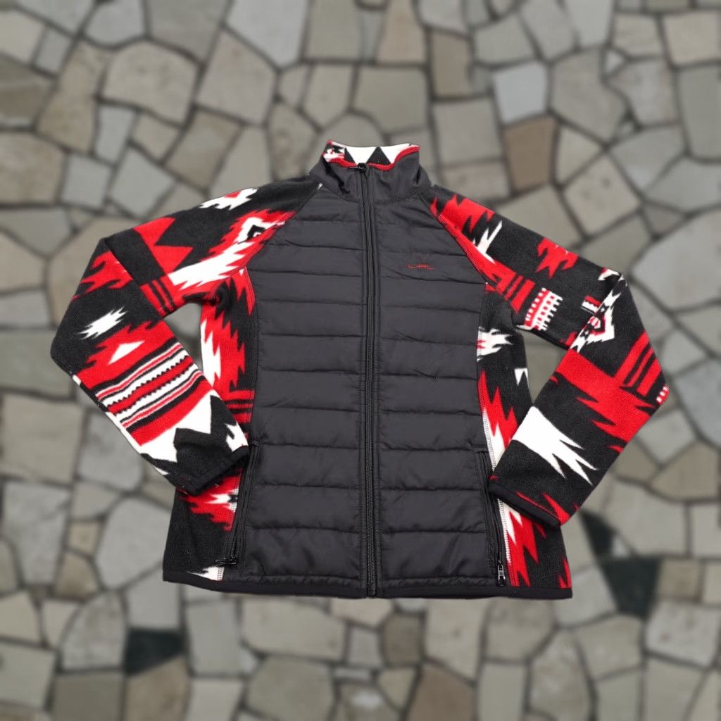 Ralph Lauren Lauren Ralph Lauren Jacket Womens Small Black Fleece Puffer Aztec Southwestern Size S / US 4 / IT 40 - 1 Thumbnail