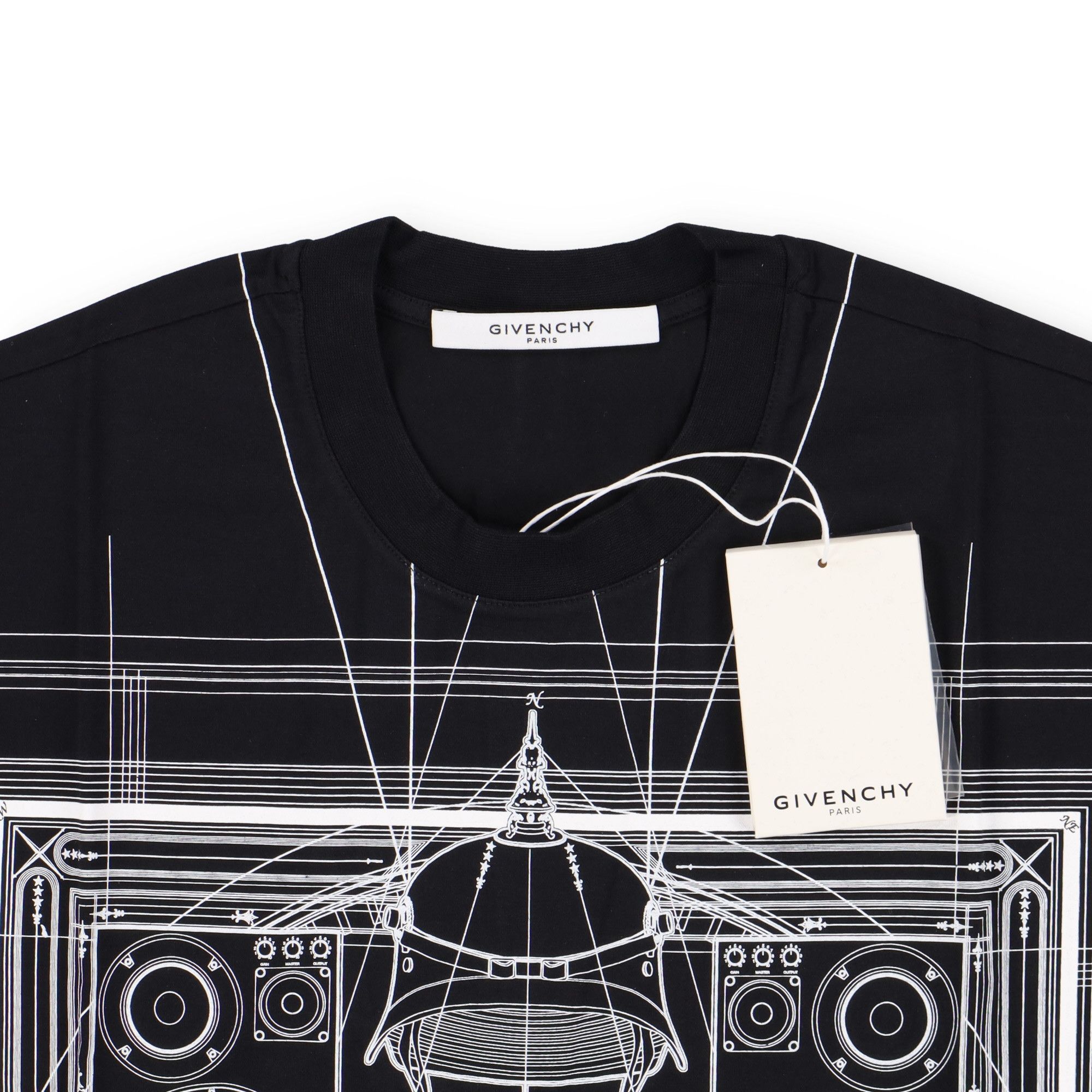 Givenchy Black Techno Map Print Oversized T-Shirt Size US XXS / EU 40 - 3 Thumbnail