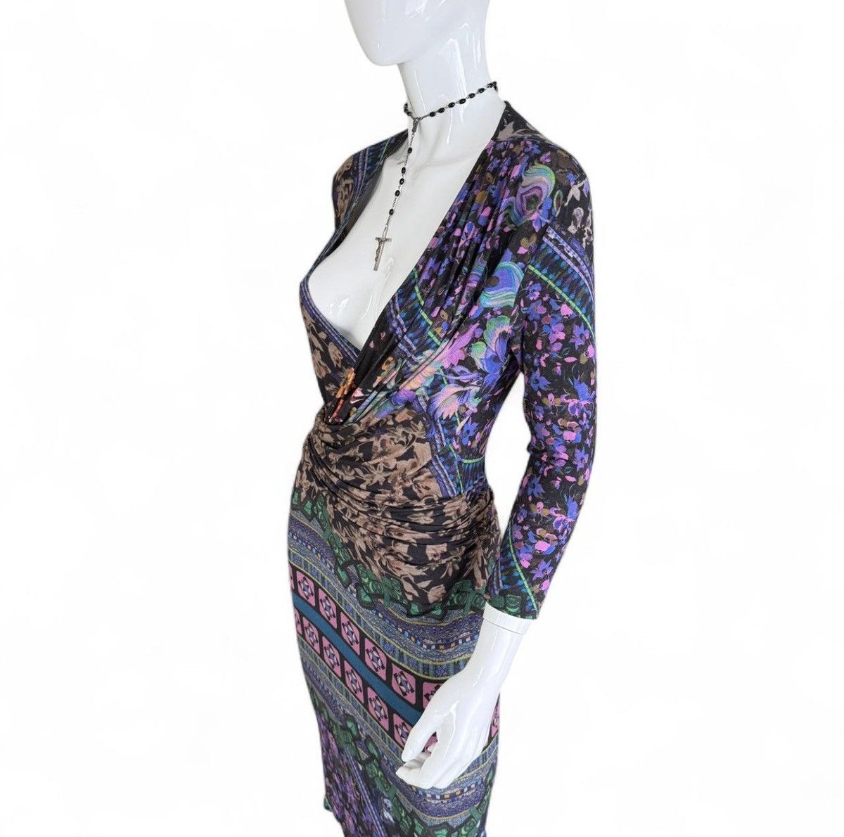 Etro Archival ETRO Milano Jersey Wrap Dress - Italian Luxury Size M / US 6-8 / IT 42-44 - 4 Thumbnail