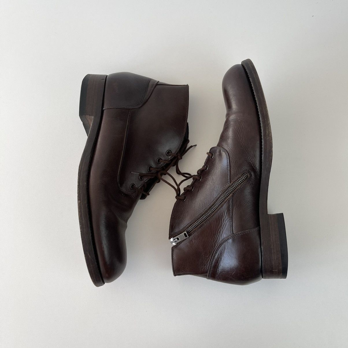 Pantanetti Pantanetti High Ankle Leather Zip Boots Brown Made in Italy Size US 12 / EU 45 - 6 Thumbnail