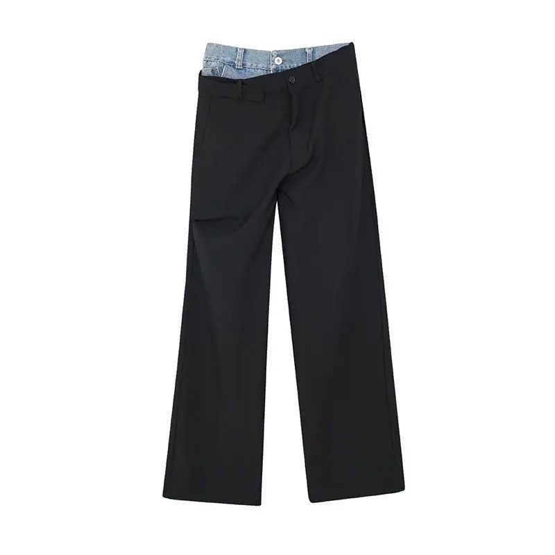Japanese Brand × Vintage Men Pants Denim Stitching Elastic Waist Design Casual 2023 Size US 31 - 4 Thumbnail