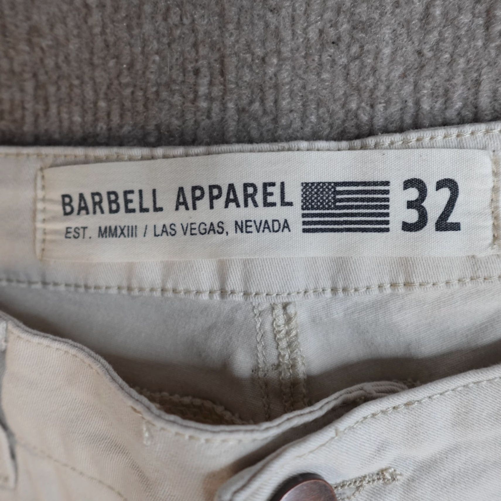 Vintage Barbell Apparel Pants 32 x 29 Beige Chino Stretch 5-Pocket Slim Fit Size US 32 / EU 48 - 2 Thumbnail