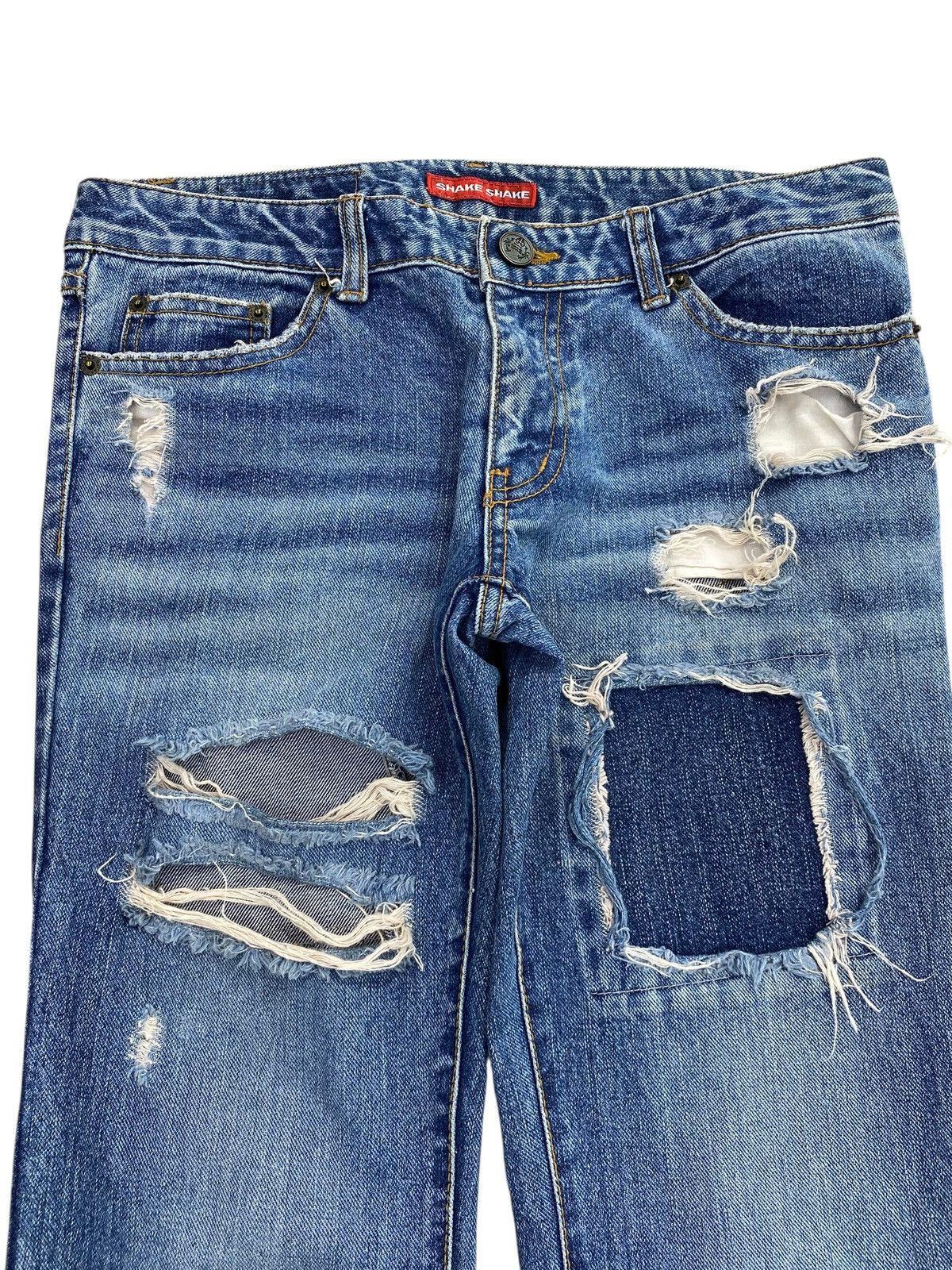 Japanese Brand Japanese Brand Blue Wash Distress Patch Style Flare Jeans Size US 30 / EU 46 - 2 Thumbnail