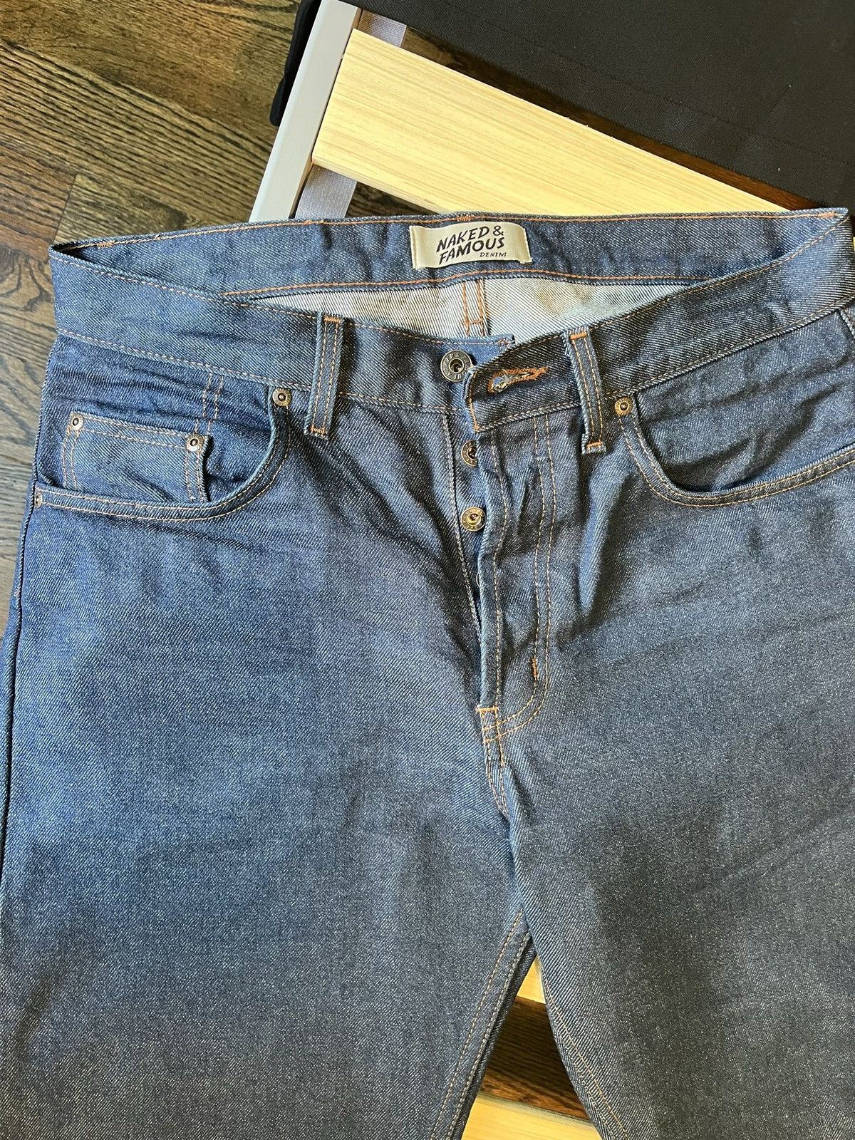 image of Naked Famous Naked And Famous Easy Guy Natural Indigo Size 33 in Blue, Men's