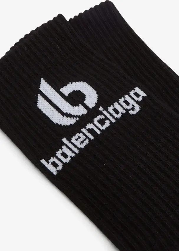 Balenciaga o1mt1gz0225 Size: S / Double B Socks in Black Size ONE SIZE - 2 Thumbnail