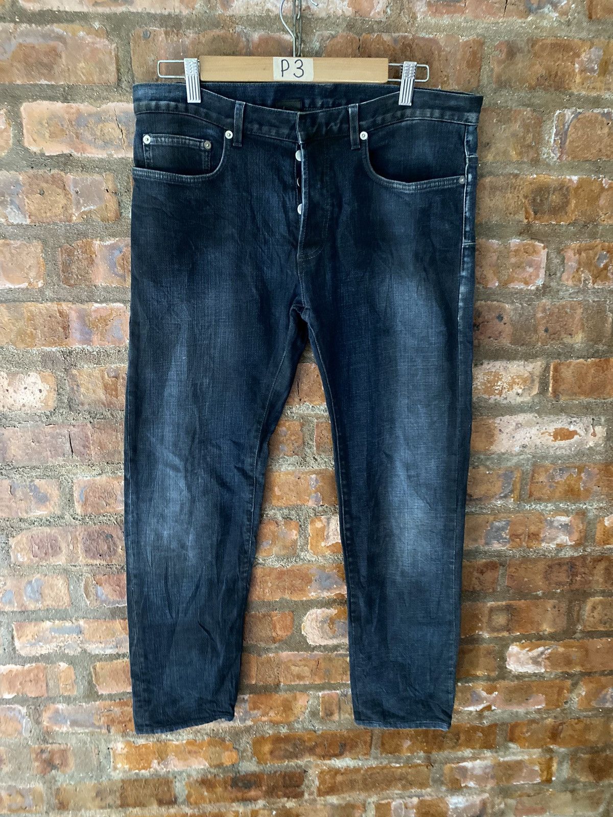 Dior 2000s DIOR Homme hedi slimane coal Dirty pants Size US 33 - 2 Thumbnail
