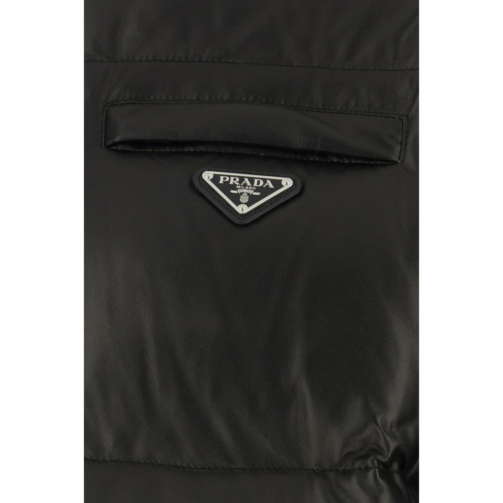 Prada PRADA Black Leather Down Jacket New & Authentic (Men's size: Size US L / EU 52-54 / 3 - 5 Thumbnail