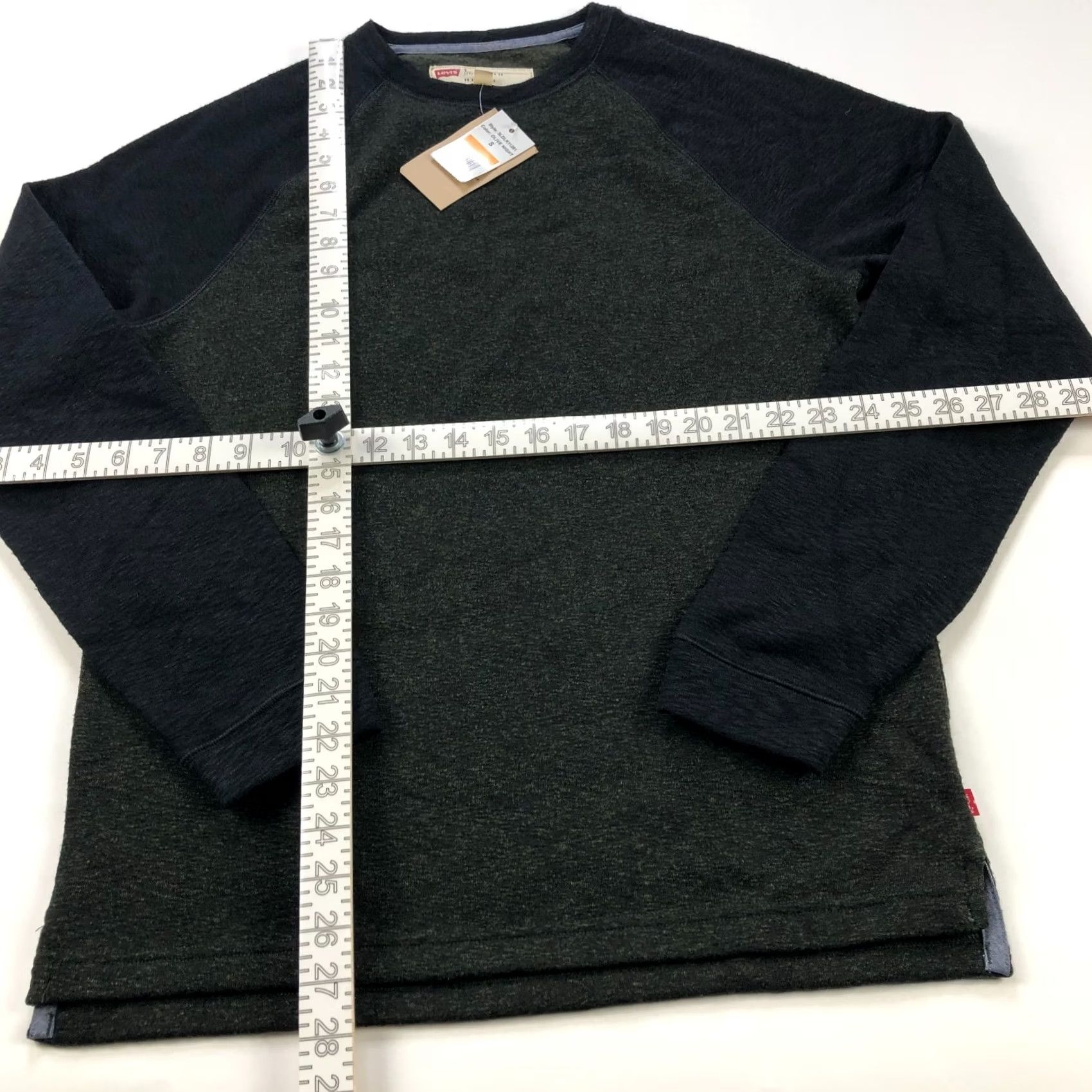Levi's Levi's Small NEW Mens Pullover Crew Sweatshirt Sweater Green Black Polyester Rayon Knit Casual Shirt Womens Size US S / EU 44-46 / 1 - 3 Thumbnail