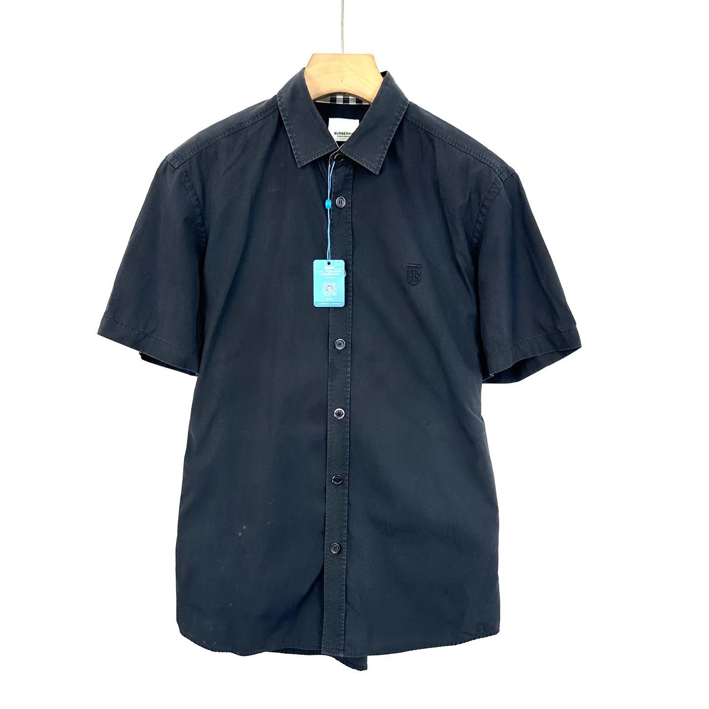 Burberry Burberry Black TB Embroidered Logo Short Sleeve Shirt K12 Size US M / EU 48-50 / 2 - 1 Thumbnail