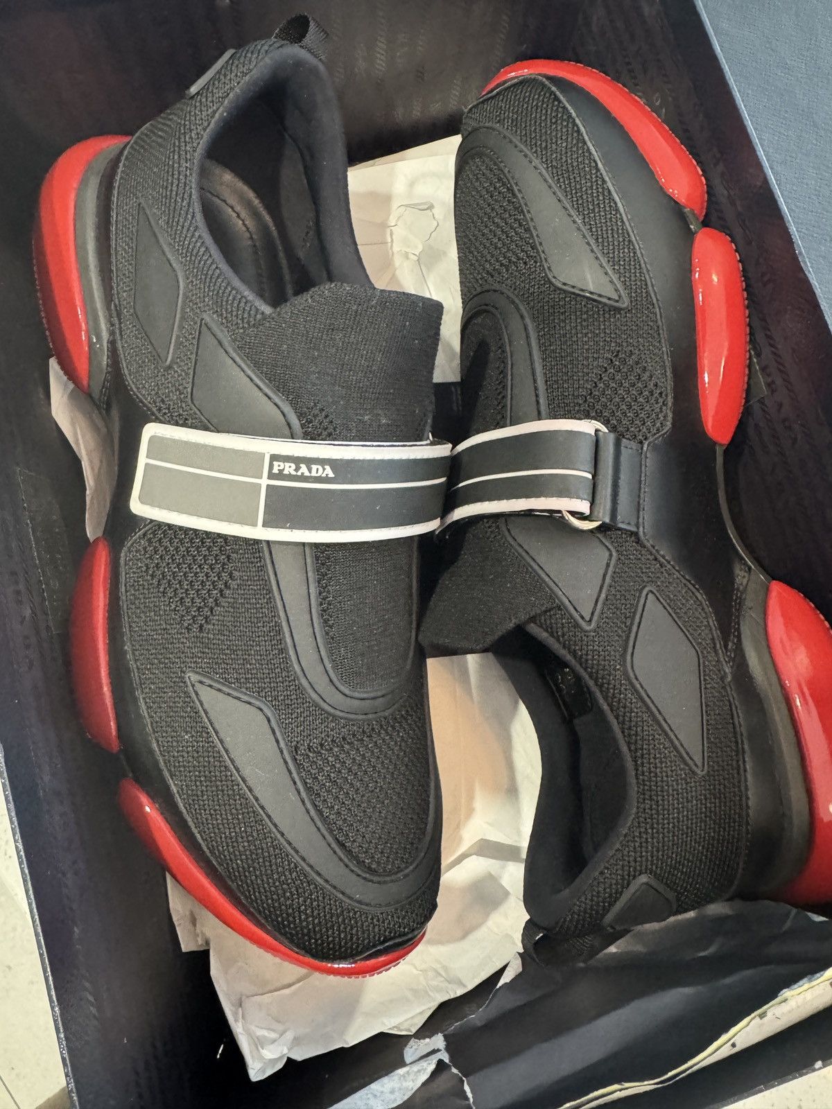 Prada Prada Cloudbust Strap Sneaker Low Black Red Size US 9 / EU 42 - 2 Thumbnail