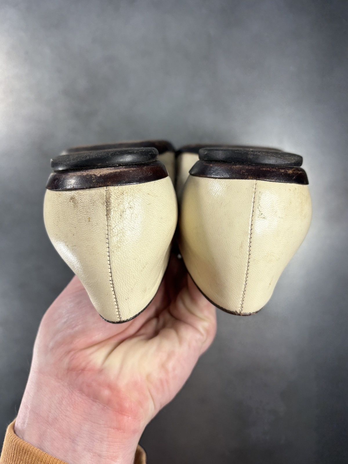 Prada Vintage Prada Loafers 1990s Leather Flats TwoTone Square Toe Size US 6.5 / IT 36.5 - 12 Thumbnail