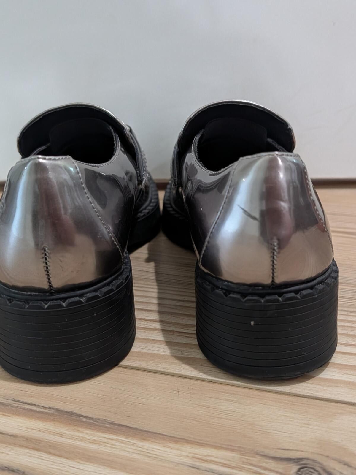 Other Retro Madden Girl Metallic Silver Chunky Loafers Size US 8.5 / IT 38.5 - 5 Thumbnail