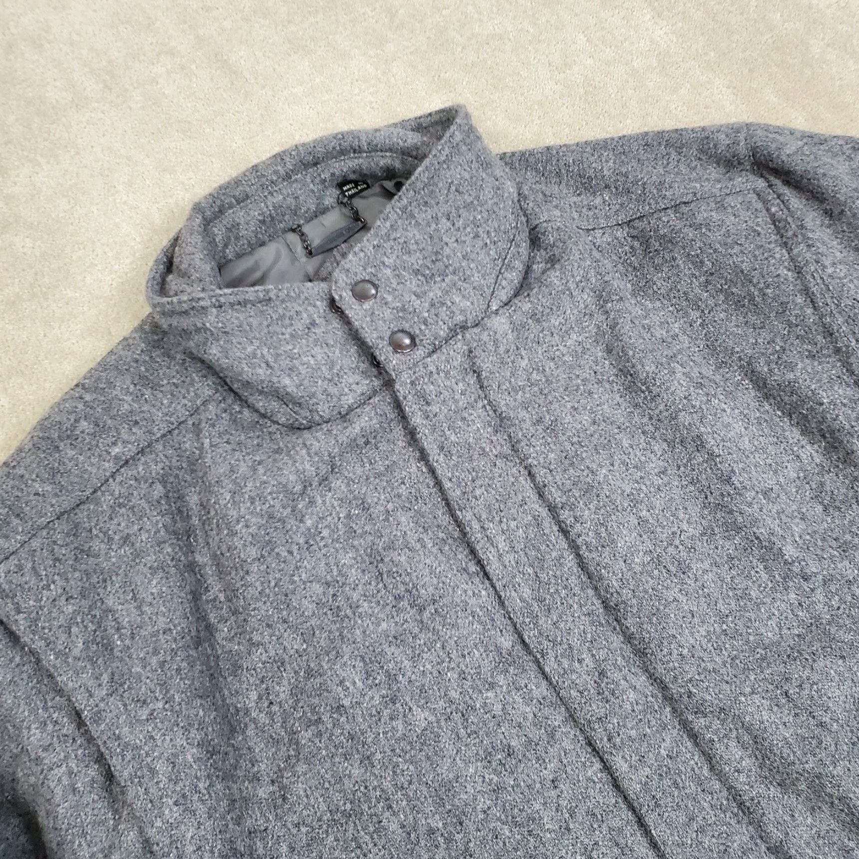 Members Only VINTAGE Members Only Jacket Mens 42 Gray Wool Bomber Coat Lined Outdoors Casual Adult Size 42 Gray Logo Pockets Size US XS / EU 42 / 0 - 2 Thumbnail