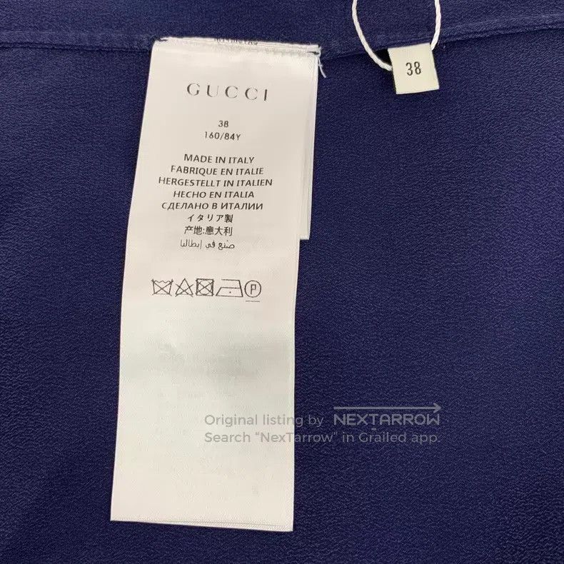 Gucci Gucci 23 dark blue lace design mulberry silk single-breast Size XS / US 0-2 / IT 36-38 - 6 Thumbnail