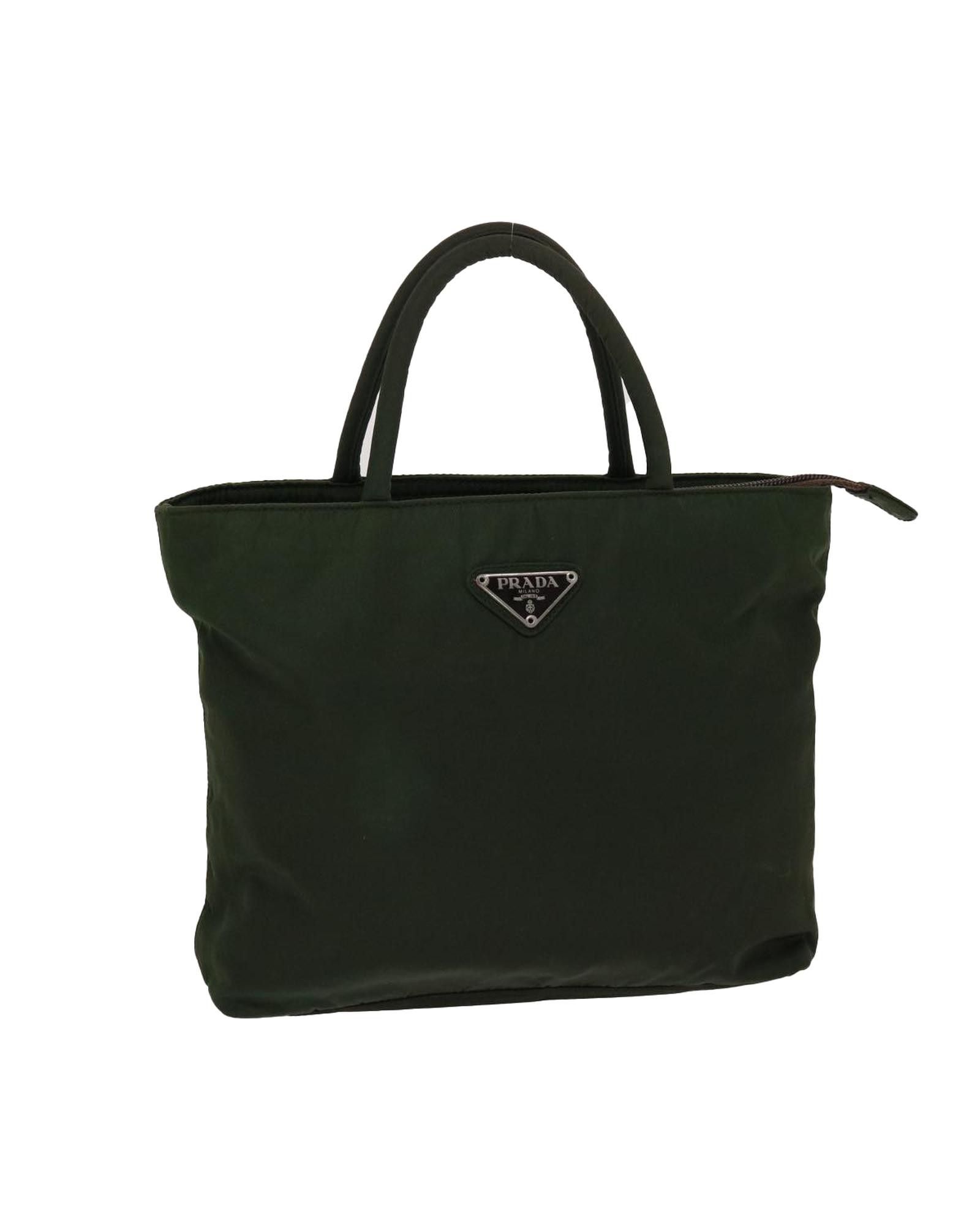 image of Prada Green Nylon Handbag, Women's