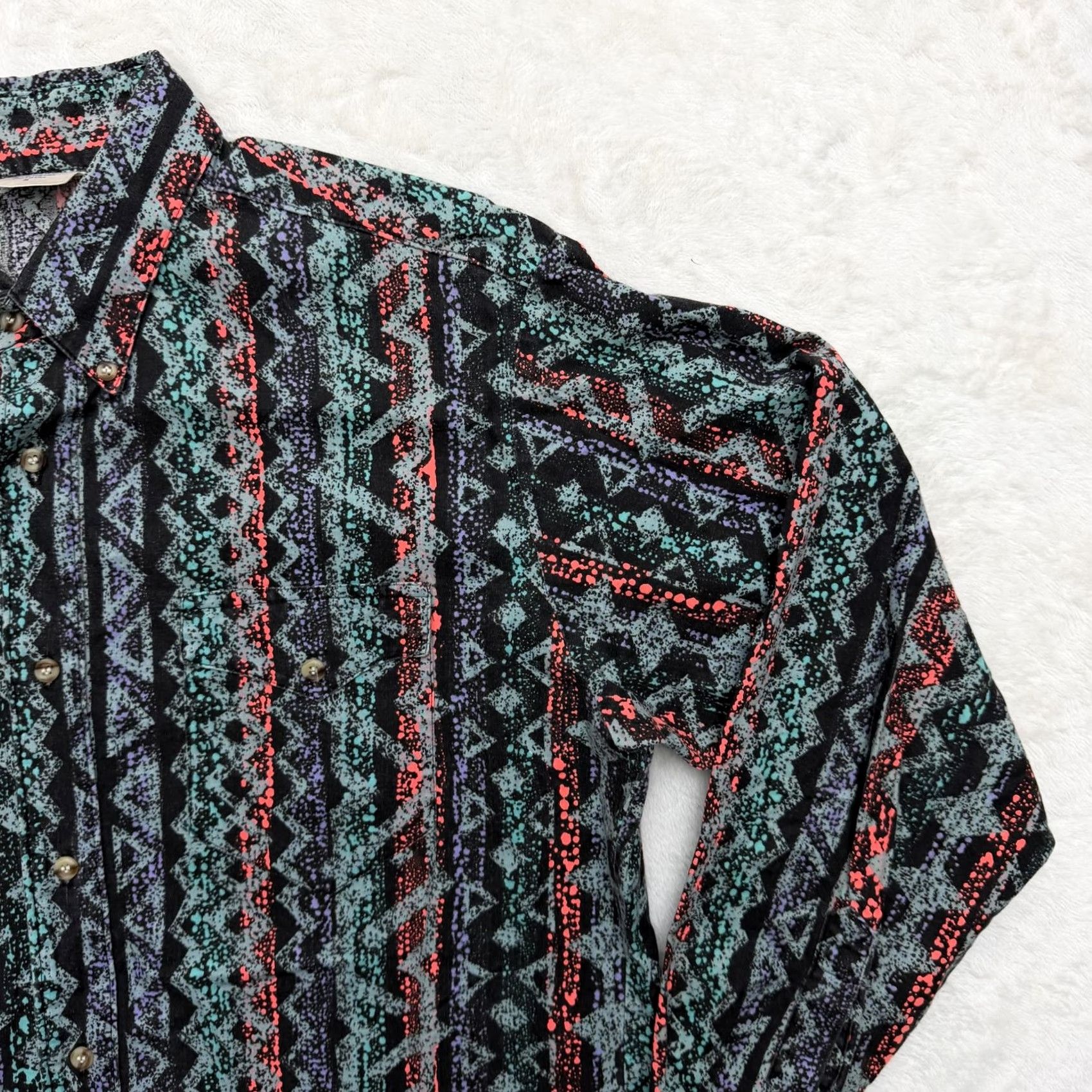 Vintage VINTAGE Bar 40 Western Shirt Mens S Black Aztec Geometric Button Up USA Size US S / EU 44-46 / 1 - 3 Thumbnail