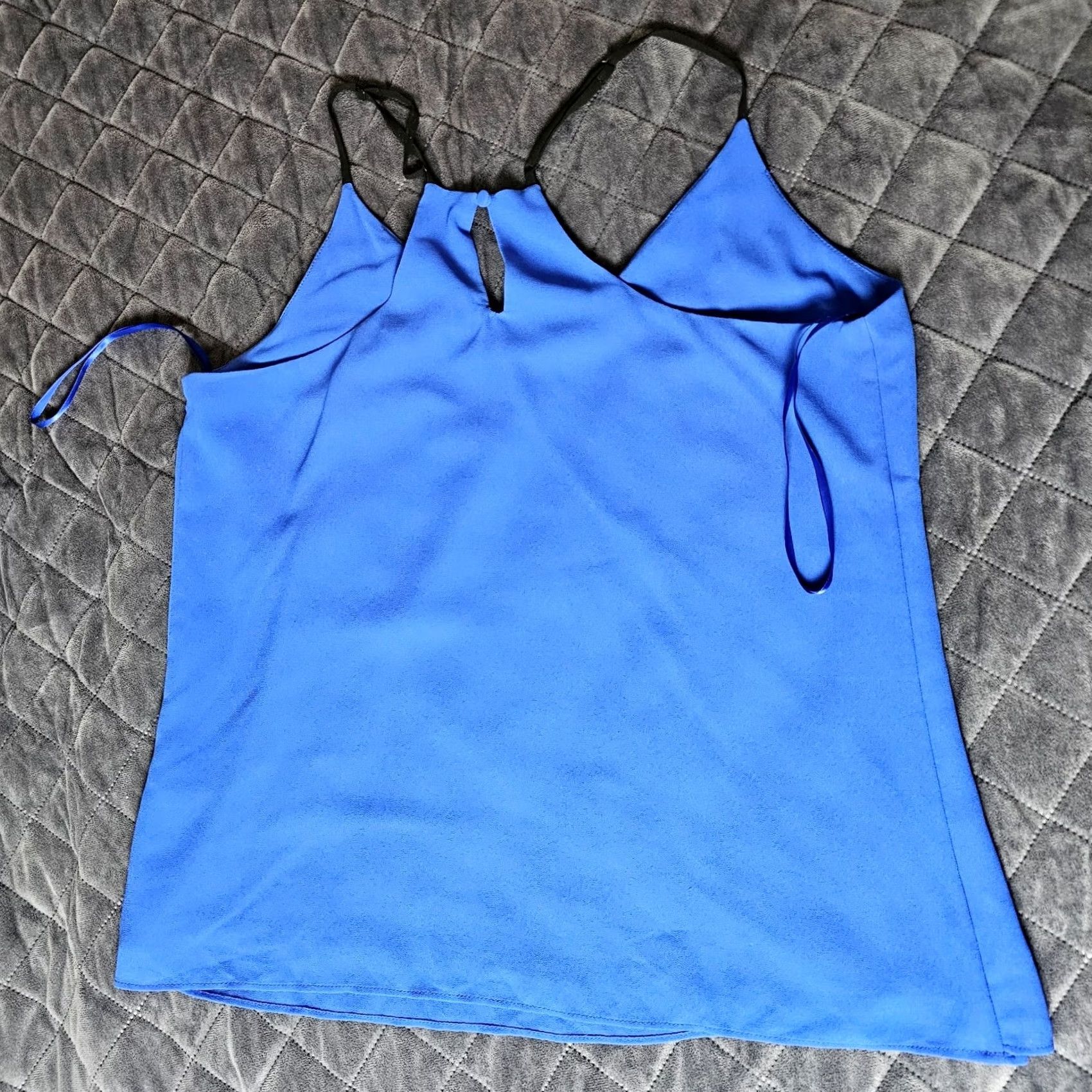 Vintage Naked Zebra Blouse Sleeveless Blue Tank Top Sheer Women Size M Button Pullover Casual Party/Cocktail Travel Knit Polyester Silk-like? Size M / US 6-8 / IT 42-44 - 5 Thumbnail