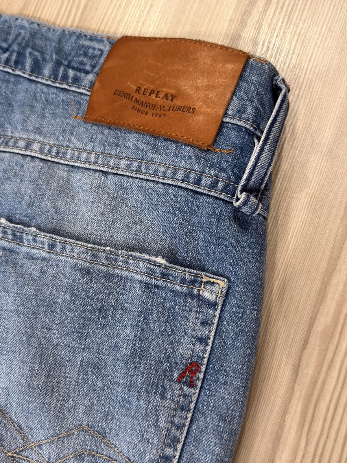 Replay Replay Sandot Relaxed Tapered Distressed Blue Jeans W33 L30 Size US 33 - 5 Thumbnail