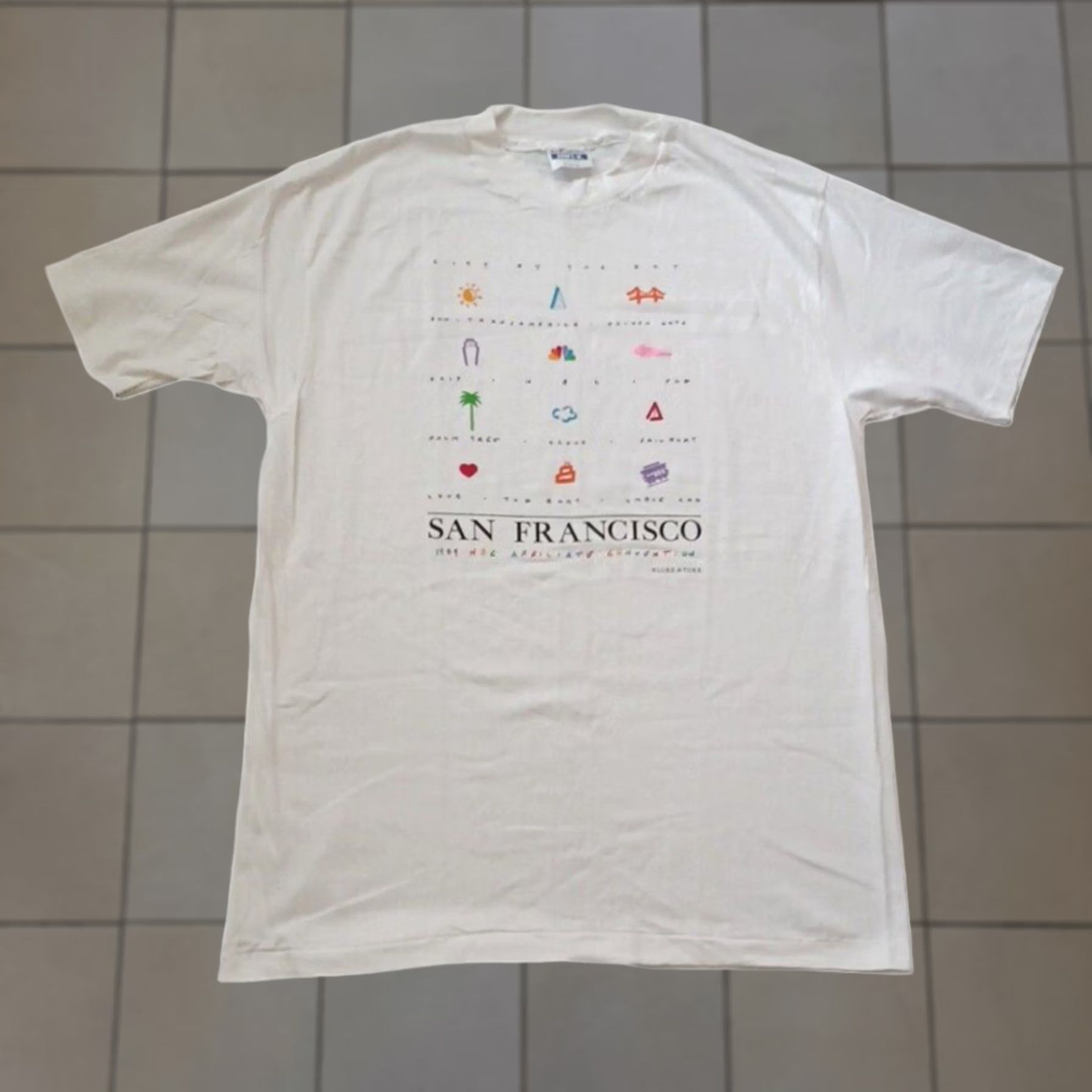Hanes VINTAGE Hanes Beefy-T San Francisco Shirt XL White USA Mens 80s Retro Crew Neck Short Sleeve Cotton Knit Logo 100% Cotton Size US XL / EU 56 / 4 - 1 Thumbnail