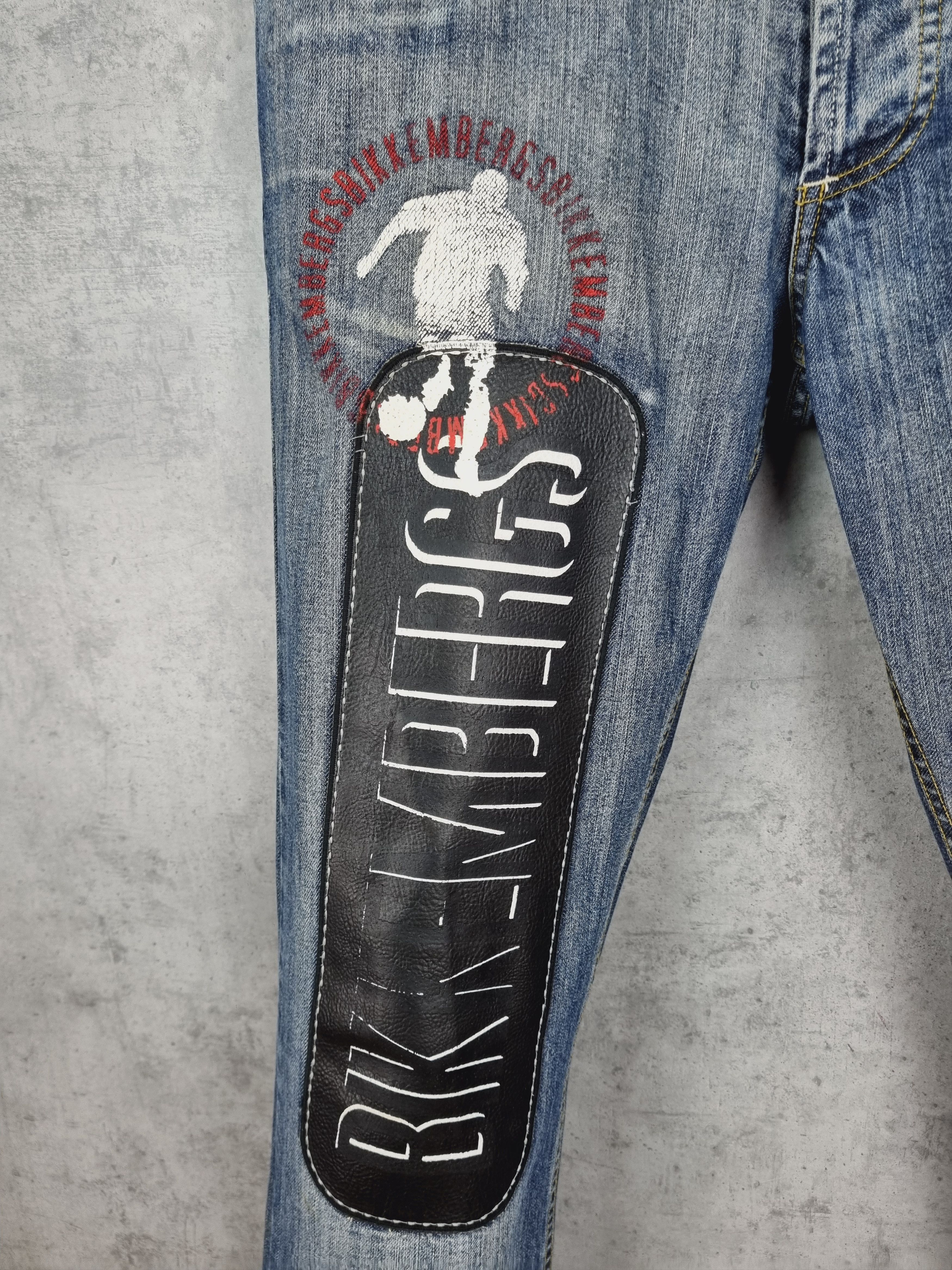 Dirk Bikkembergs × Vintage Bikkembergs Jeans Leather Patch Big Logo Denim Pant Size US 32 / EU 48 - 5 Thumbnail