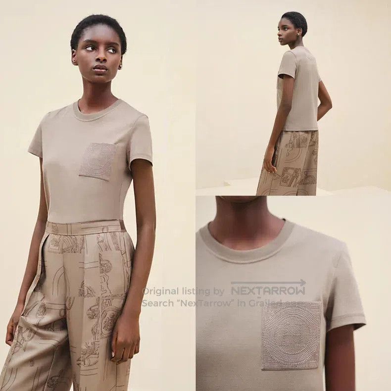 Hermes Hermes Elephant Gray Embroidered Pocket Short Sleeve T-Shi Size XS / US 0-2 / IT 36-38 - 7 Thumbnail