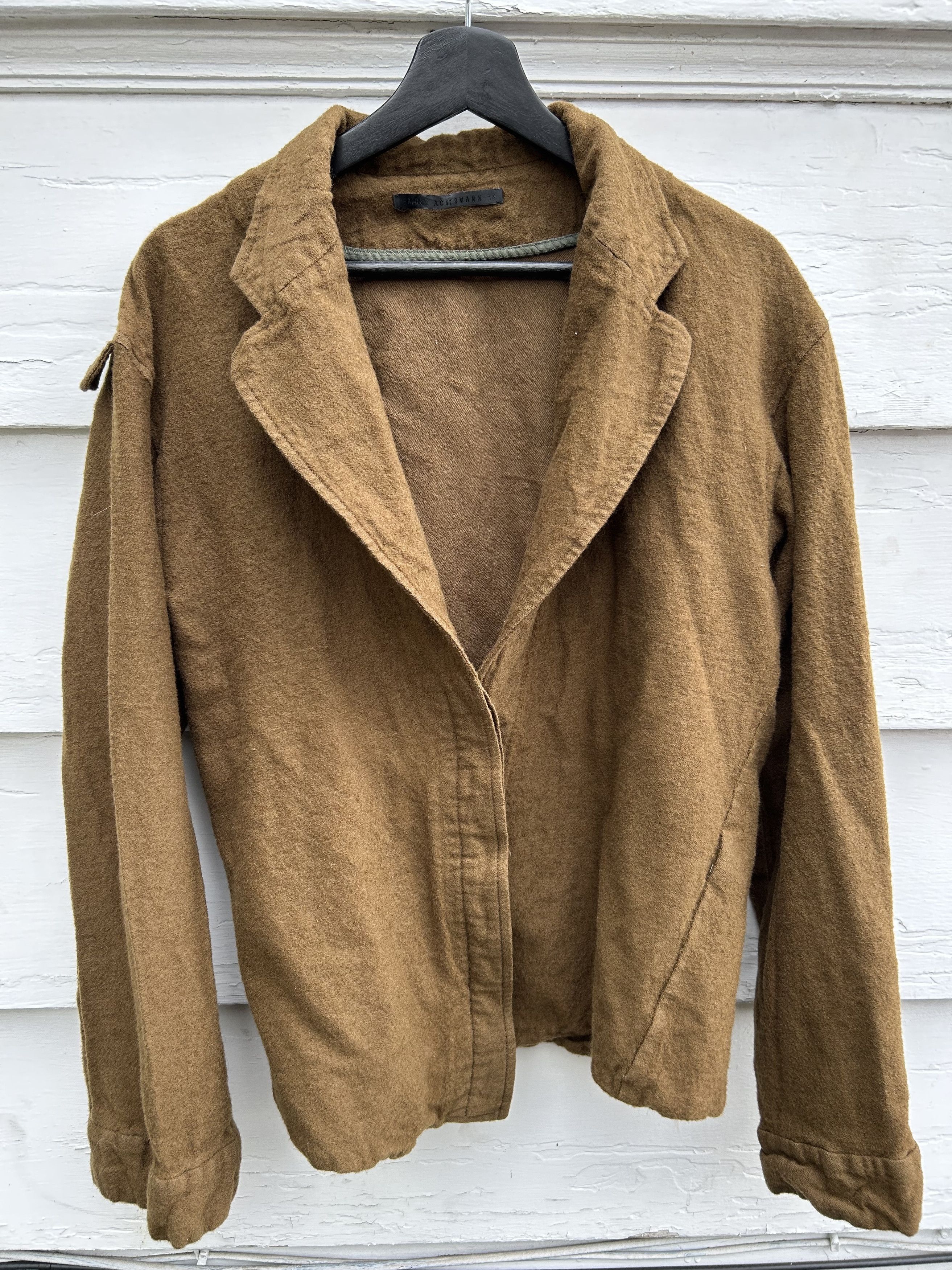 image of Haider Ackermann Fw13 Wool Shirt in Brown, Men's (Size Small)