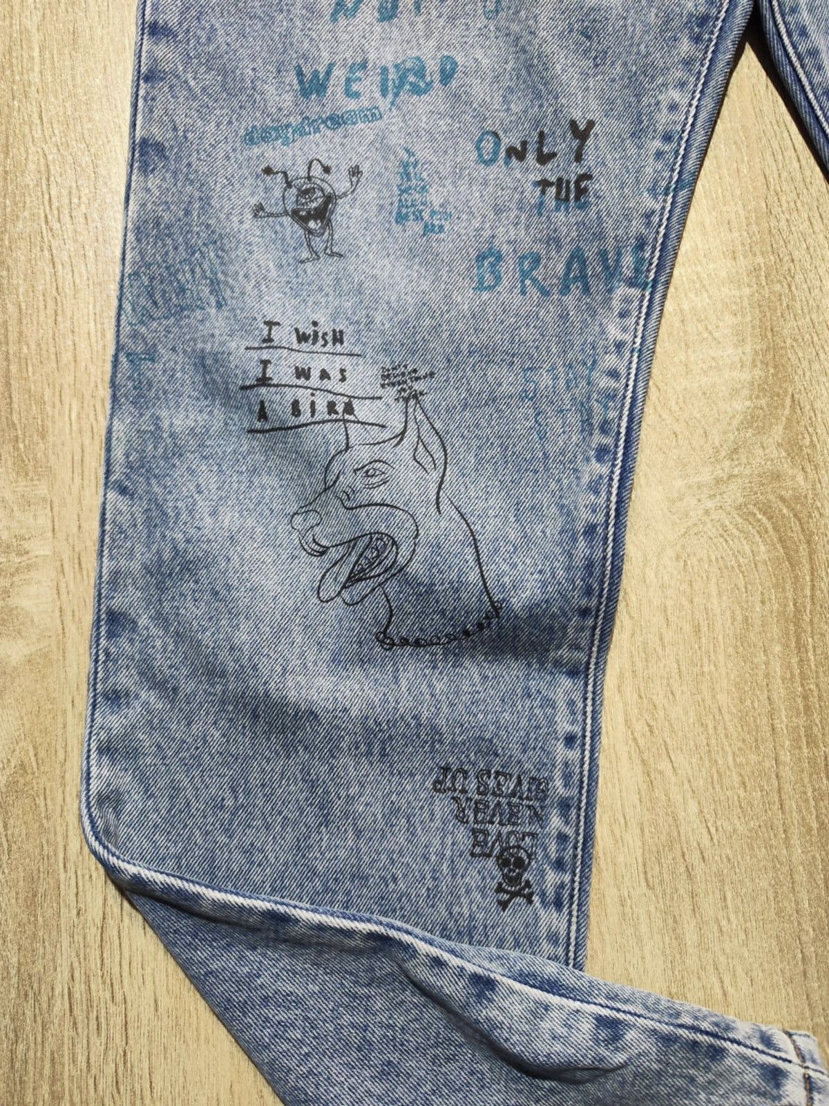 Diesel × Vintage Diesel Mharky slim skinny graffiti jeans size 31 Size US 31 - 3 Thumbnail