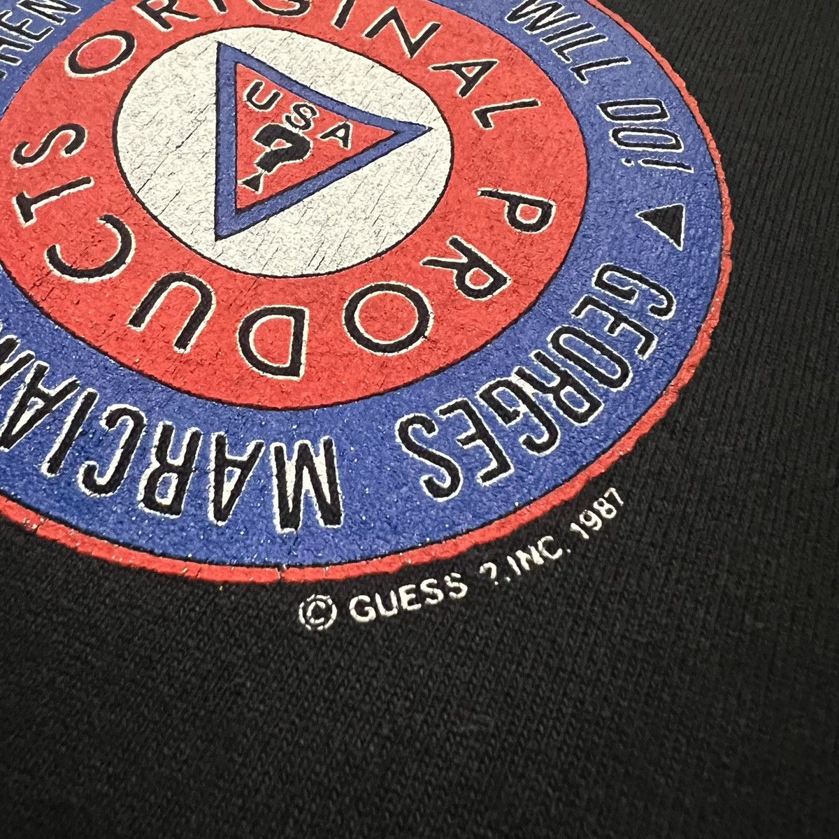 Guess × Vintage VTG Guess USA 1987 Black Georges Marciano 80s Sweatshirt Size US M / EU 48-50 / 2 - 4 Thumbnail