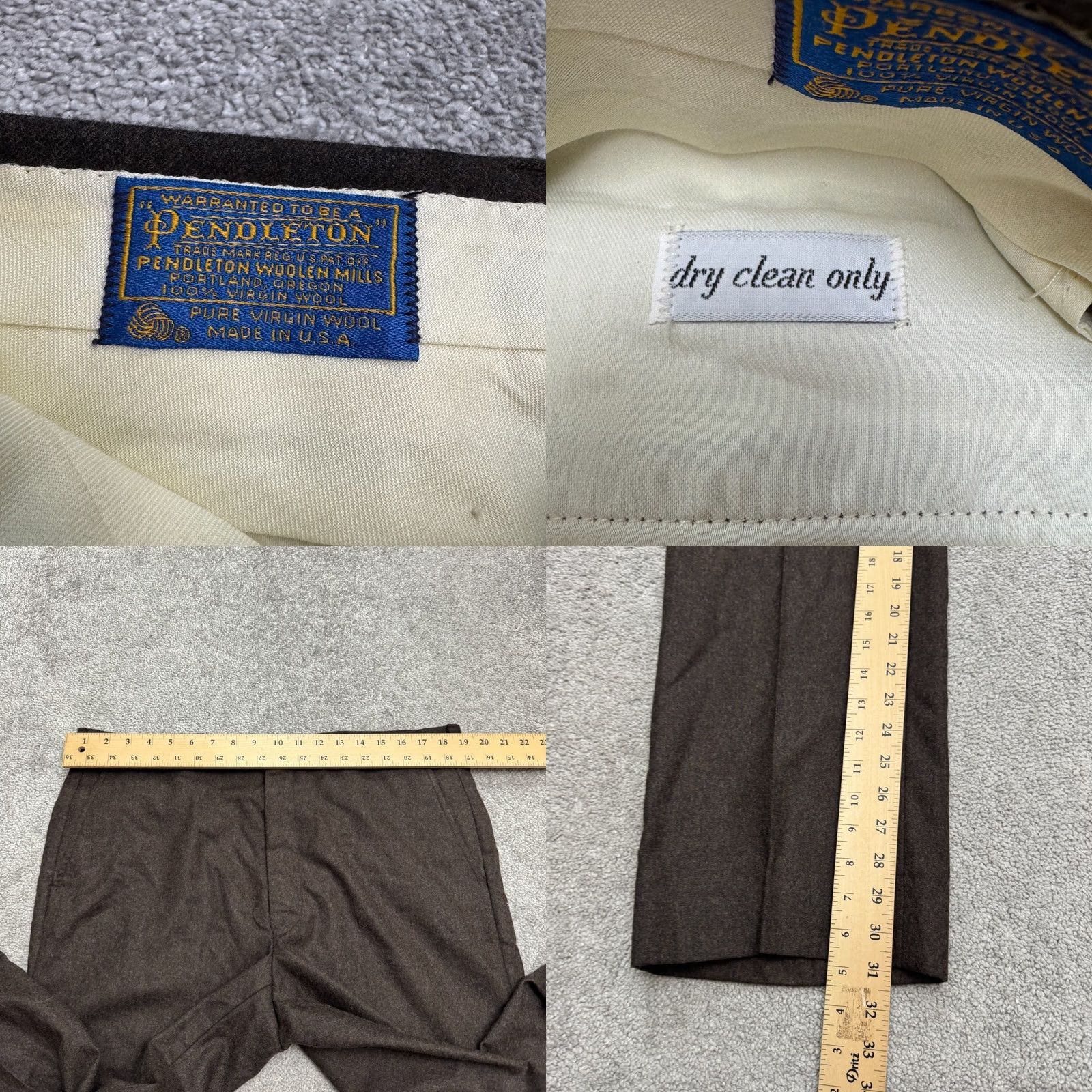 Pendleton VINTAGE Pendleton Brown Wool Dress Pants Mens 36x31 Straight Front 90s Preppy Designer Workwear Dress Pants Mens Size US 36 / EU 52 - 8 Thumbnail