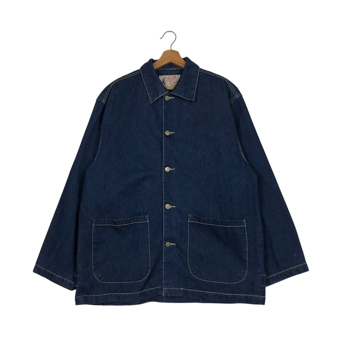 Japanese Brand 🔥VINTAGE DENIM CHORE JACKET HILL CROP POCKET ISSEY MIYAKE Size US M / EU 48-50 / 2 - 3 Thumbnail