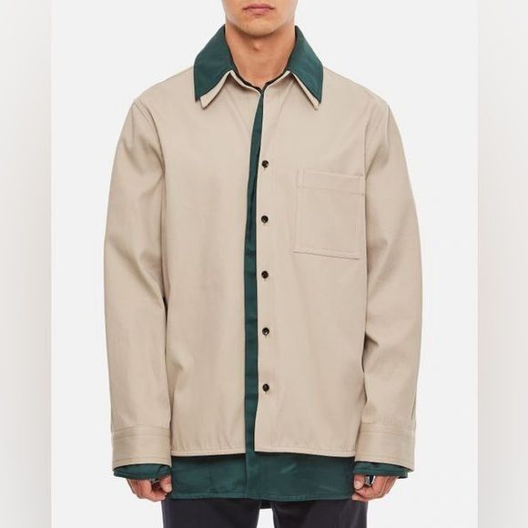 image of Bottega Veneta Two-Layered Shirt in Cream, Men's (Size Large)