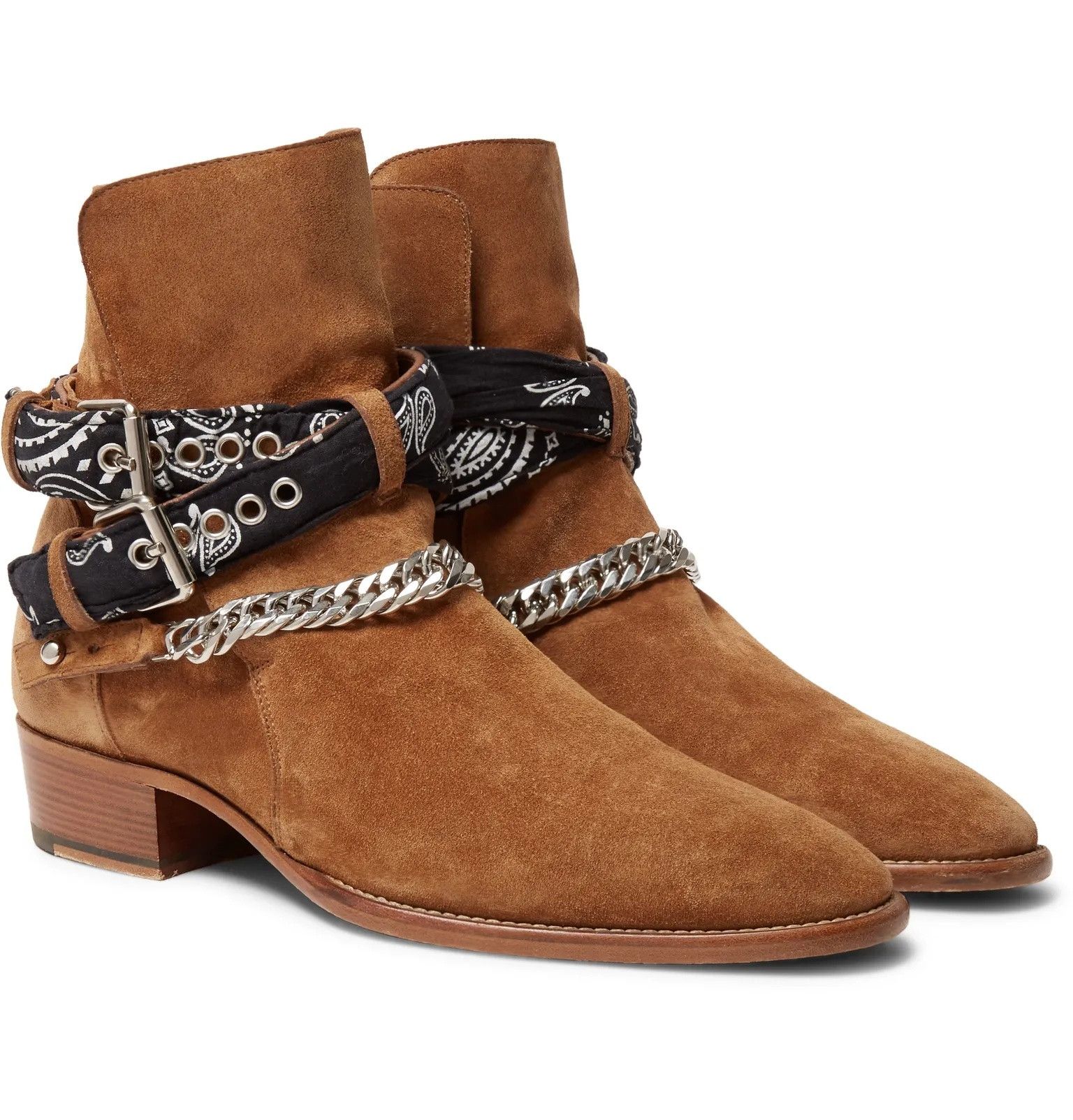 Amiri oc11z0225 Embellished Suede Jodhpur Boots in Brown Size US 8 / EU 41 - 2 Thumbnail