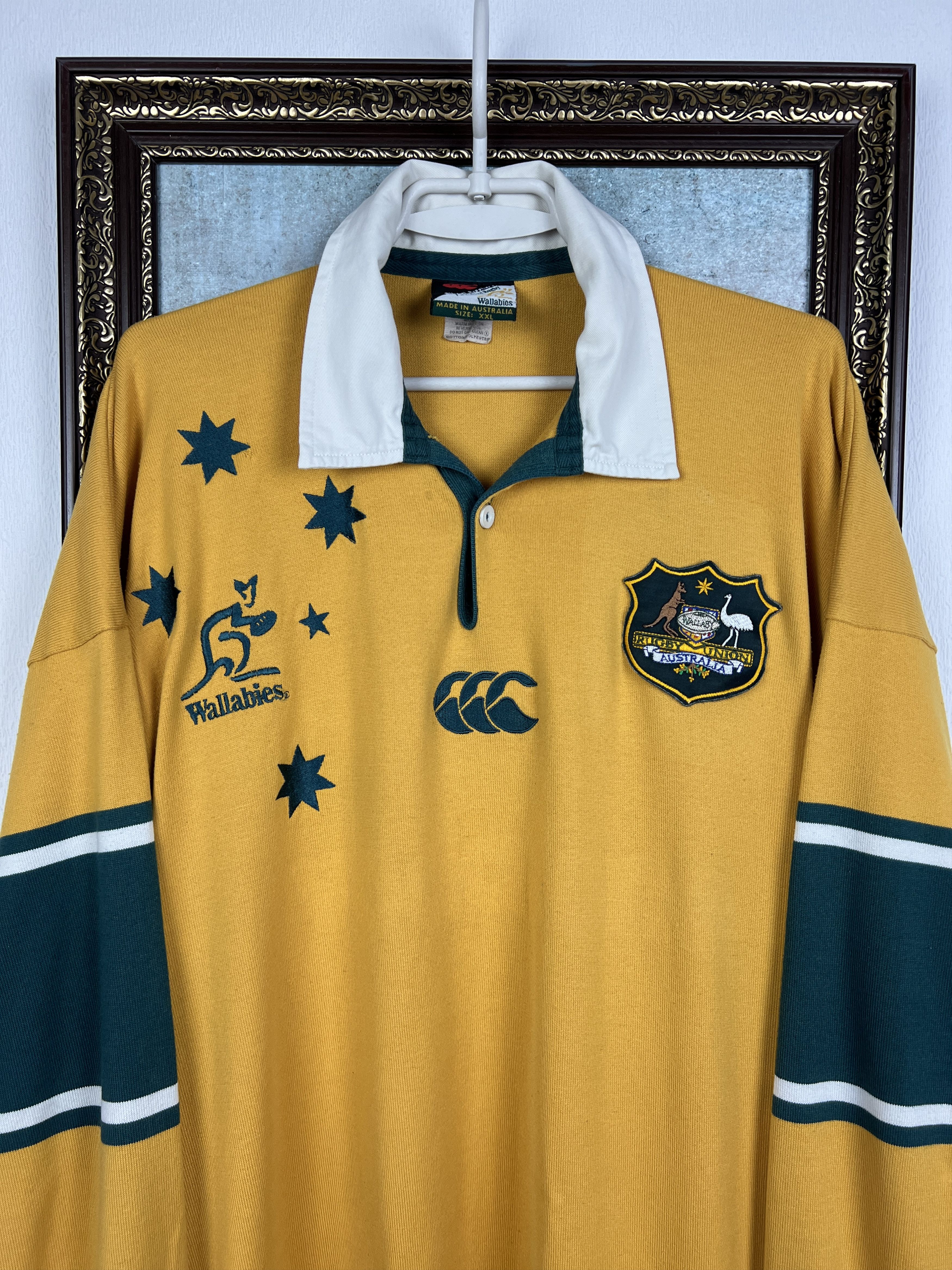 Vintage Australia Rugby Union Jersey Wallabies Shirt Long Sleeve Size US XXL / EU 58 / 5 - 2 Thumbnail