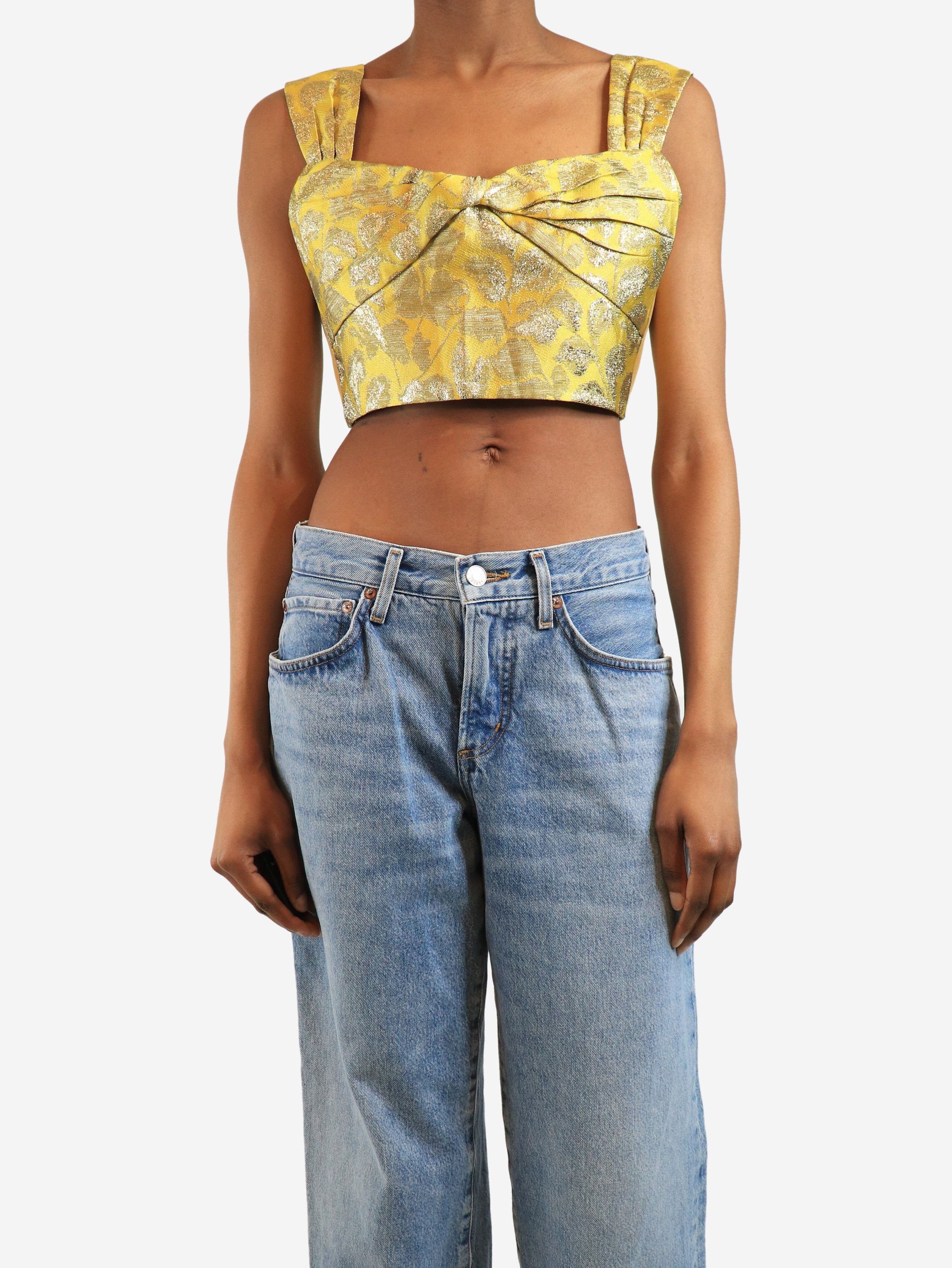 Prada Yellow lurex jacquard bra top - UK 6 Size XS / US 0-2 / IT 36-38 - 1 Thumbnail