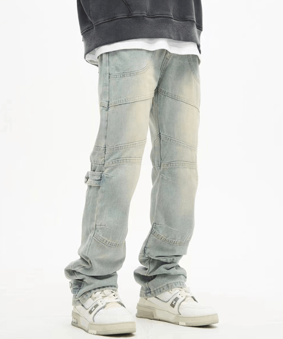 Japanese Brand × Jean Vintage street wash casual straight loose cargo jeans Size US 32 / EU 48 - 1 Thumbnail