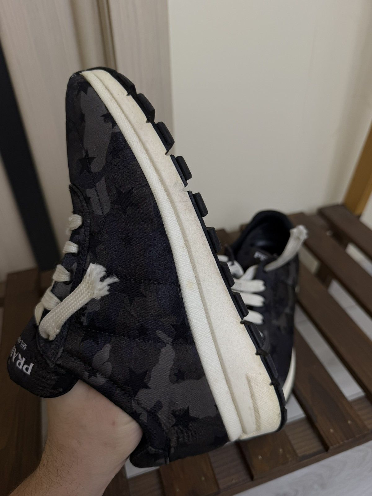 Prada Prada Nylon Camouflage Star Print Low-Top Sneakers shoes Size US 9 / IT 39 - 23 Thumbnail