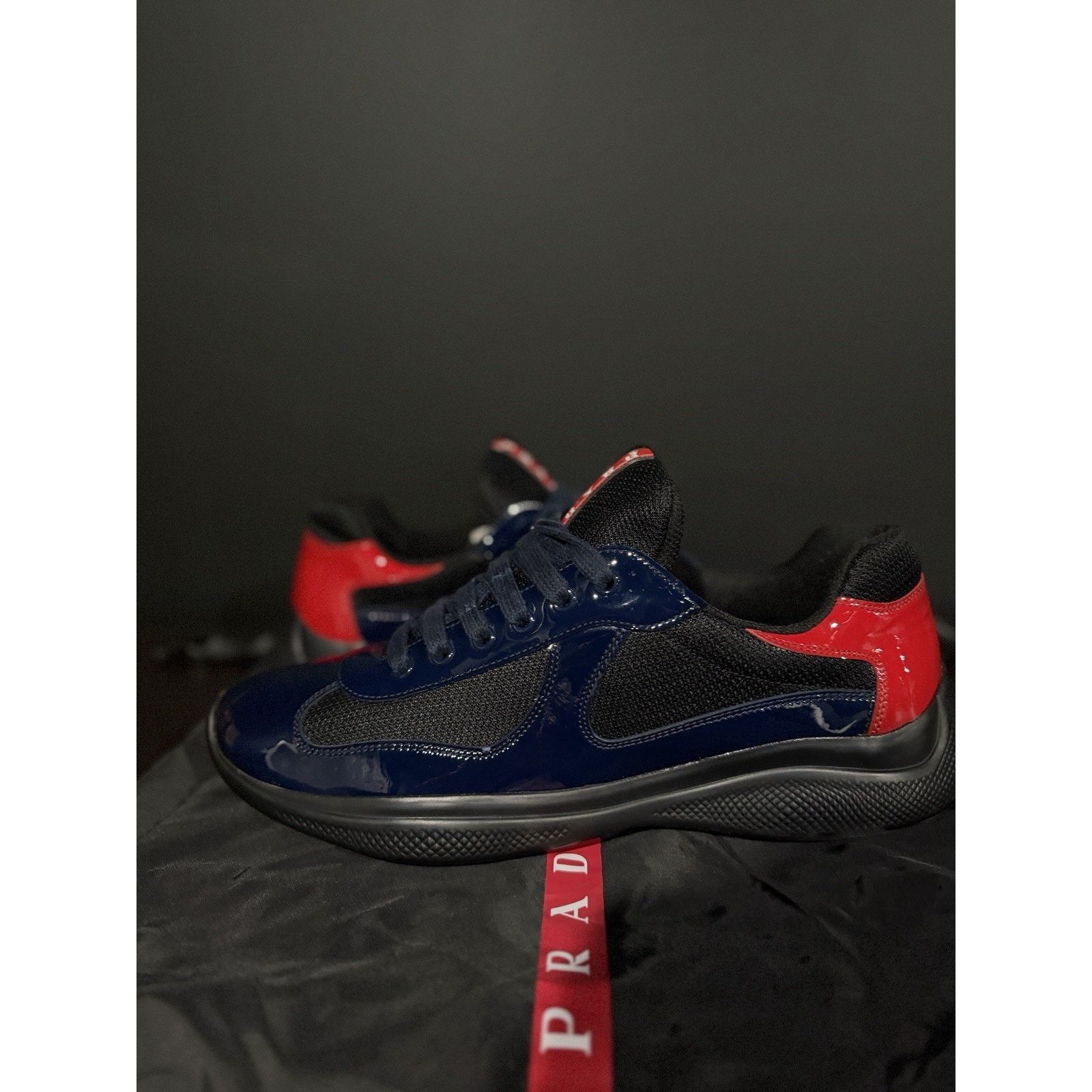 Prada Size 10.5UK/11.5-12M PRADA Cup Blue & Red Patent Leather Size US 11.5 / EU 44-45 - 1 Thumbnail