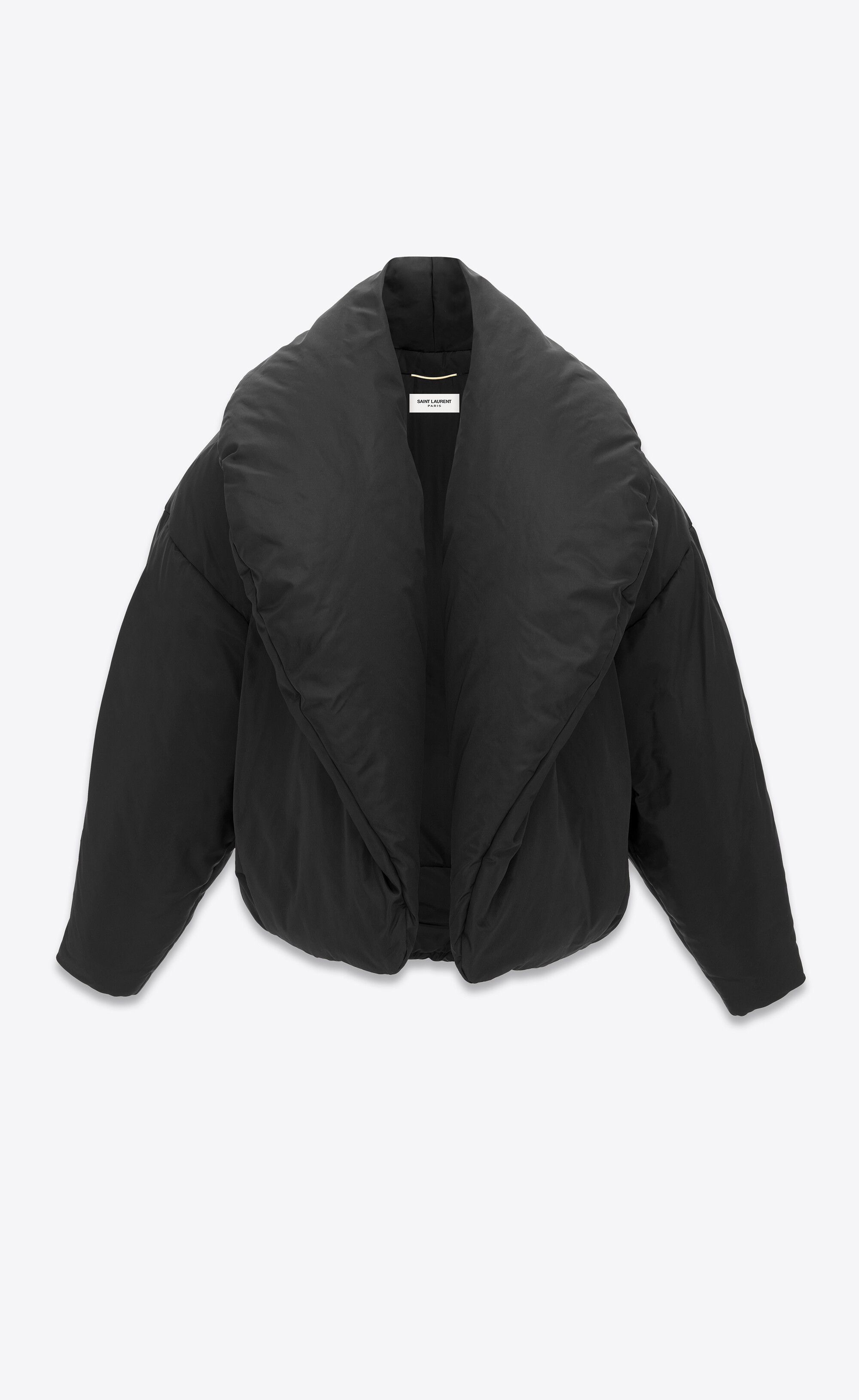 Saint Laurent Paris o1s1wg110225 764070 Cropped Puffer Jacket Silk Taffeta Size ONE SIZE - 1 Thumbnail