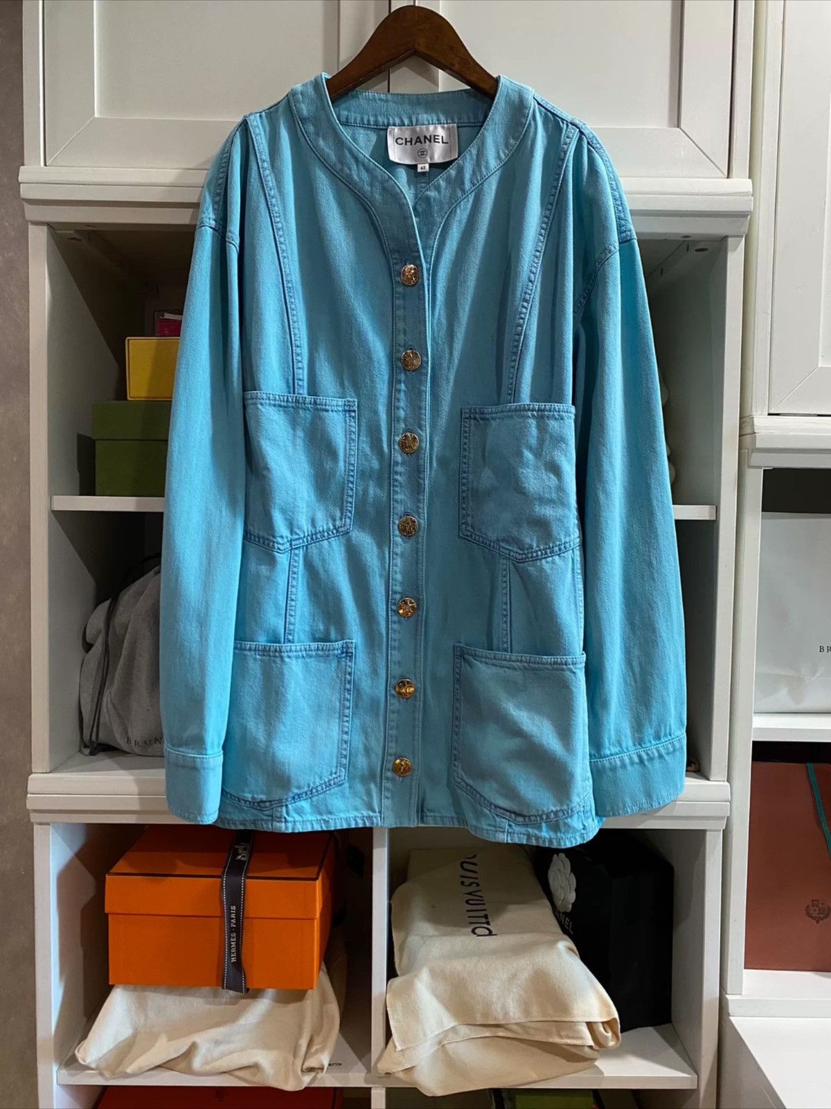 Chanel Chanel blue jacket shirt unisex Size US XXS / EU 40 - 1 Thumbnail