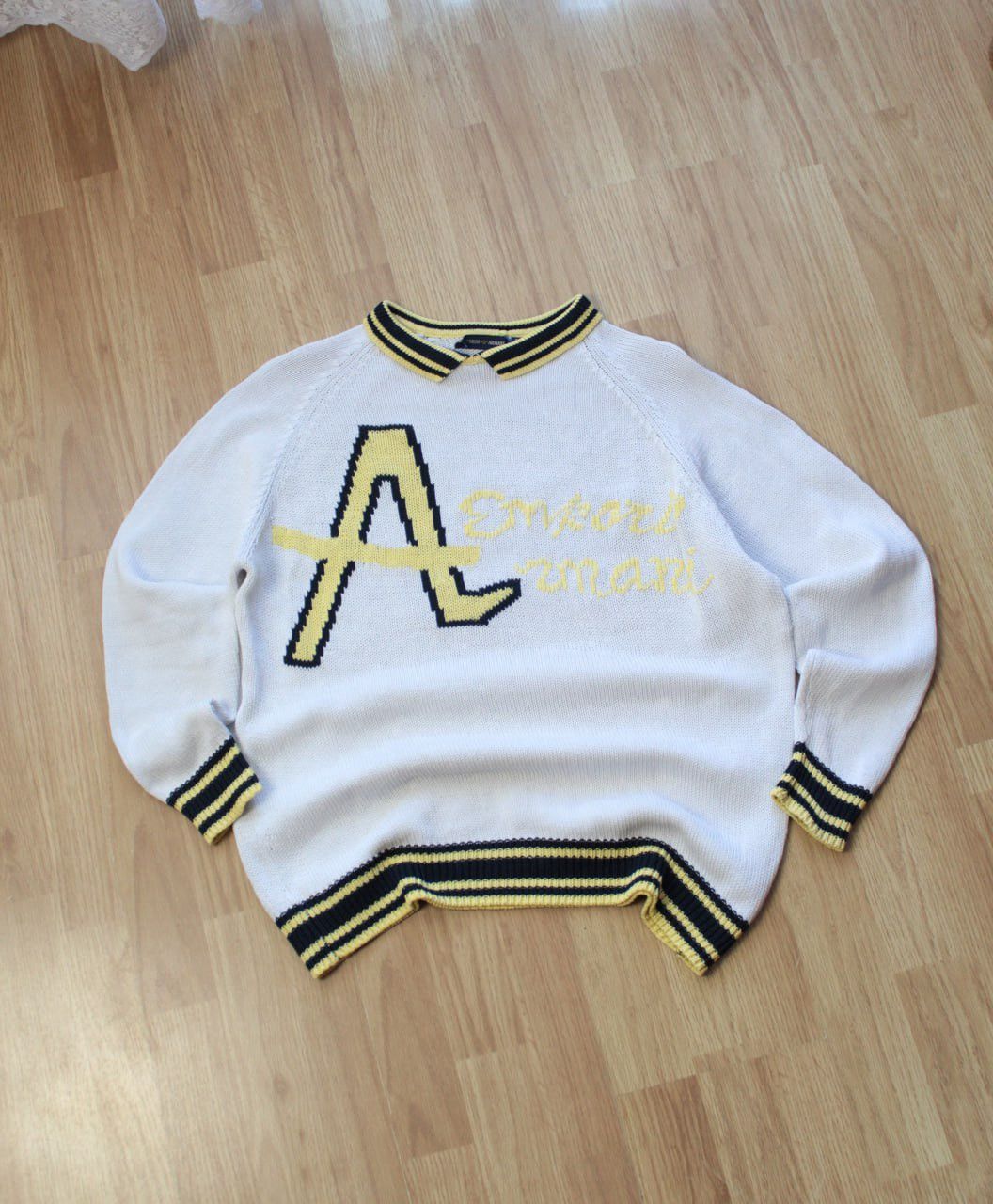Emporio Armani 🔥 Emporio Armani Knit Sweater Big Logo Pullover Italy VTG Size M / US 6-8 / IT 42-44 - 2 Thumbnail
