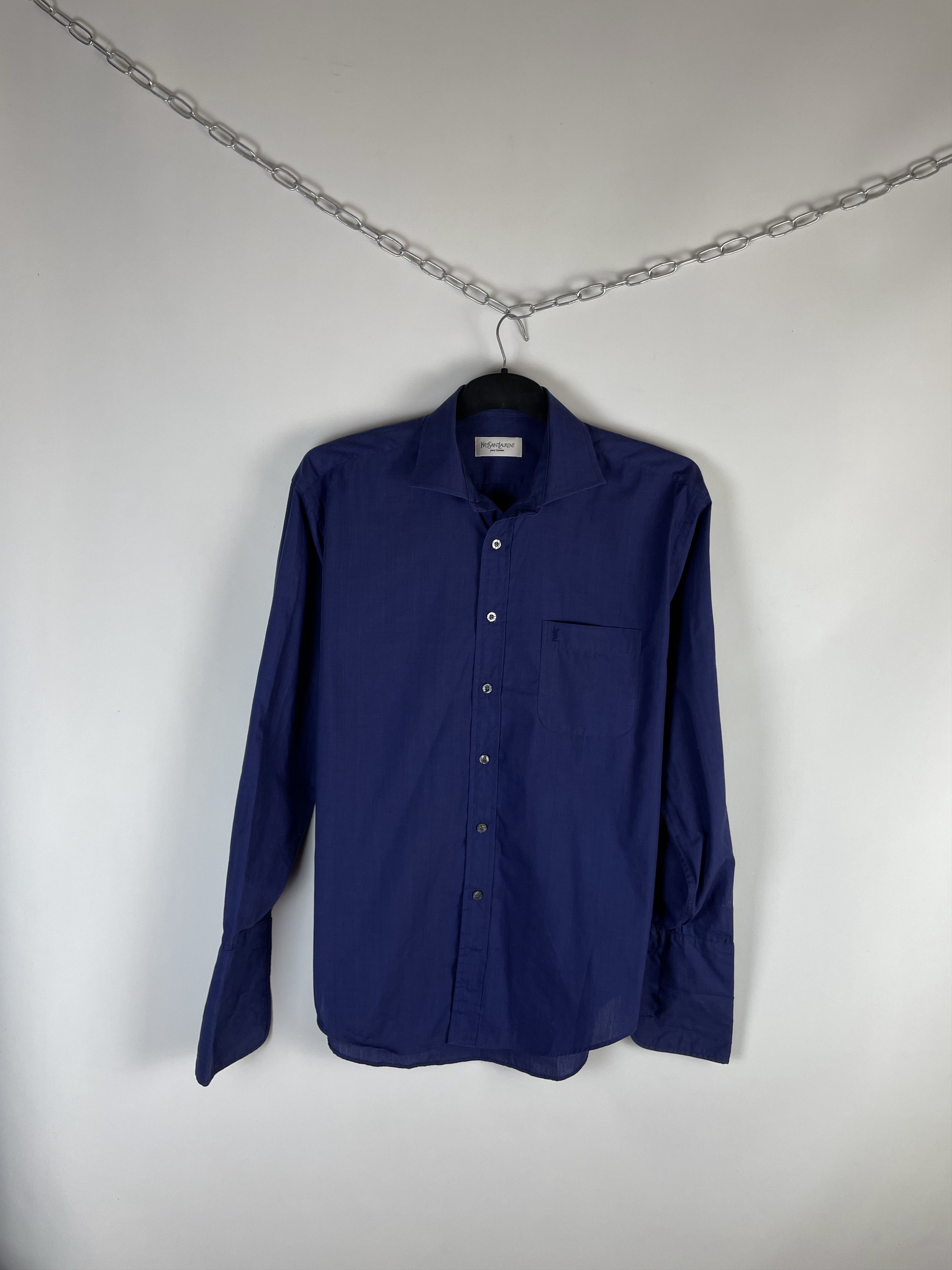 Vintage × Yves Saint Laurent Vintage YvesSaintLaurent Ysl Pour Homme Button Up Shirt Size US L / EU 52-54 / 3 - 1 Thumbnail