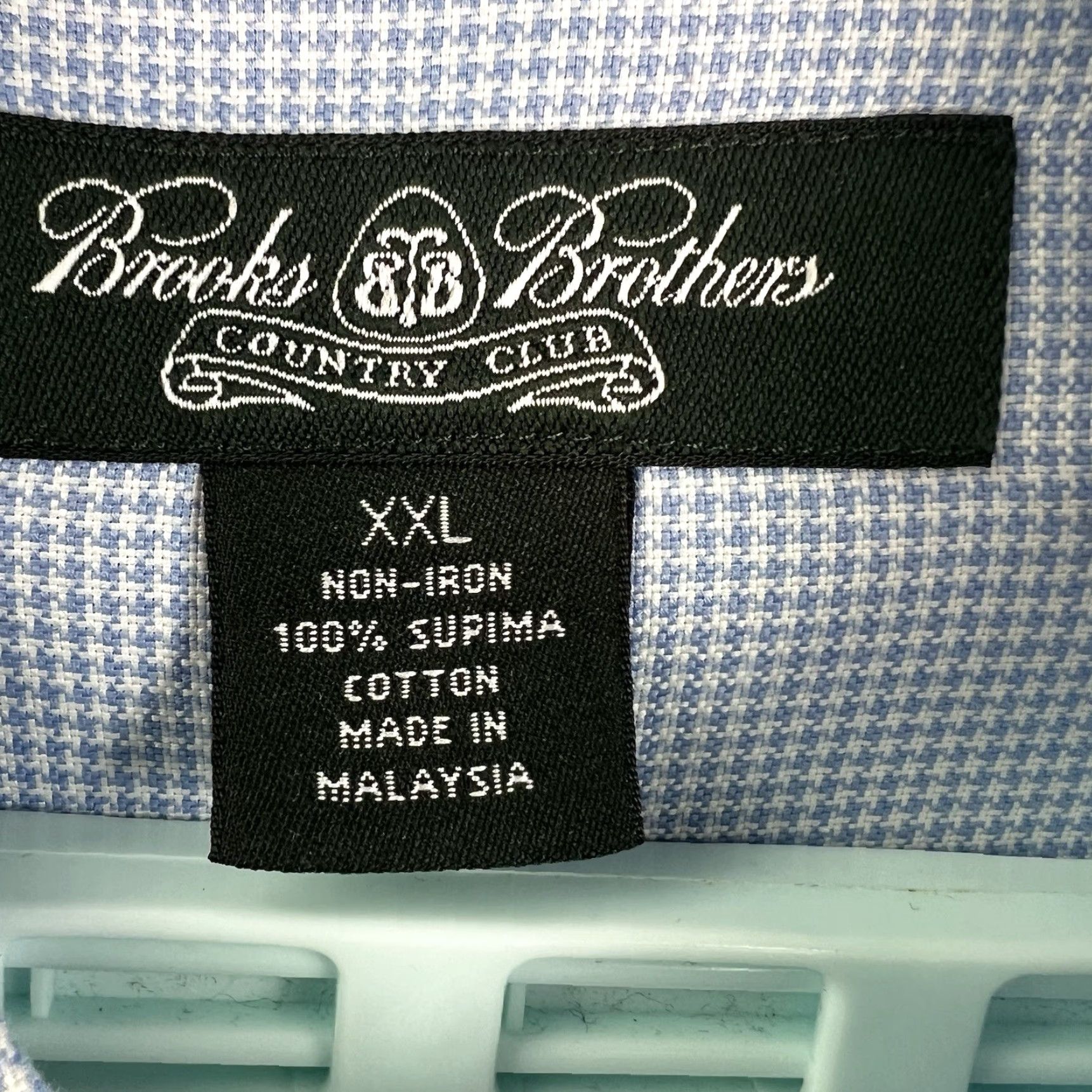 Brooks Brothers Brooks Brothers Country Club Houndstooth Button-Up Shirt Mens 2XL Blue Classic Regular Fit Size US XXL / EU 58 / 5 - 5 Thumbnail